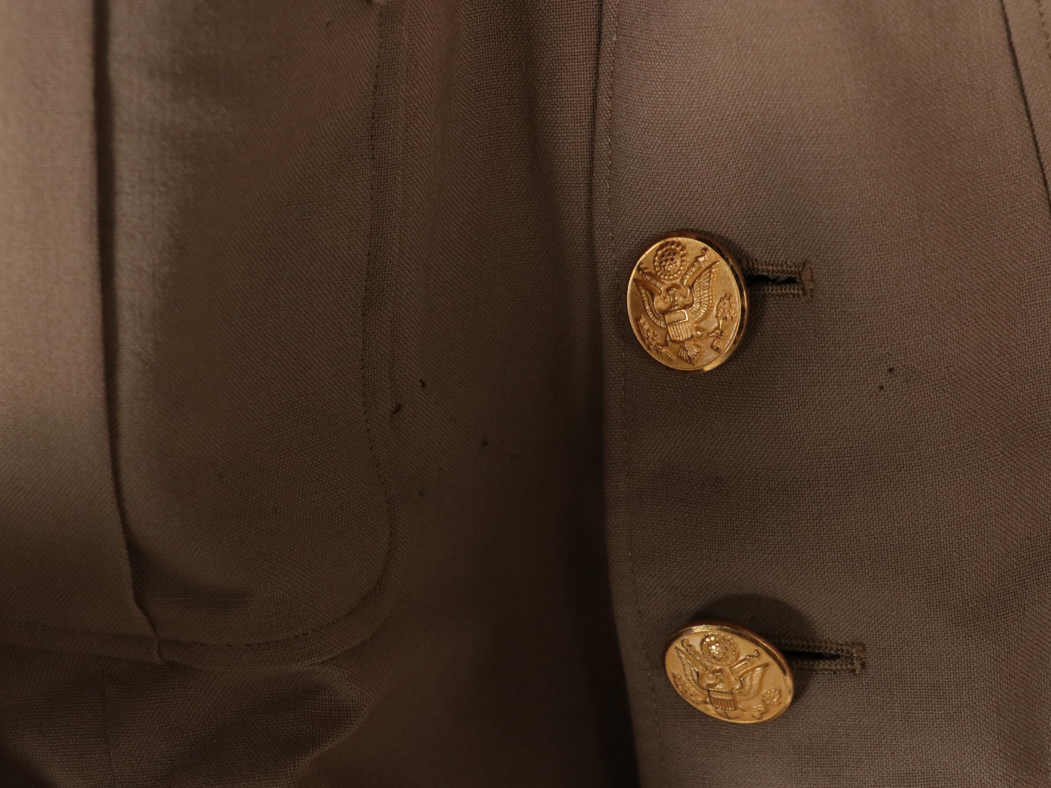 Post WWII Era 50th Armored Division Officer's Coat, Shirts, and Field Jackets