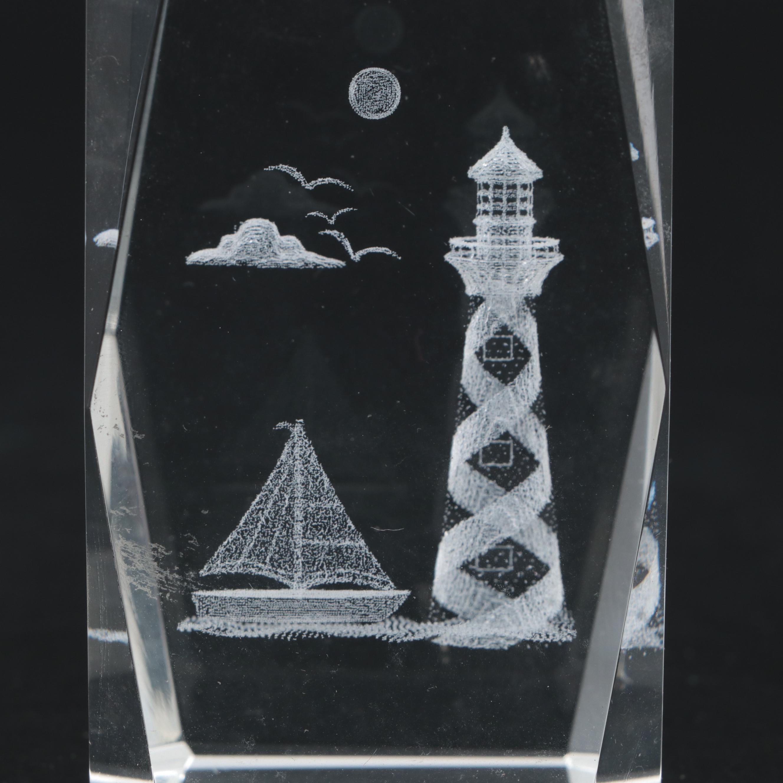 3D Laser Etched Crystal Paperweights