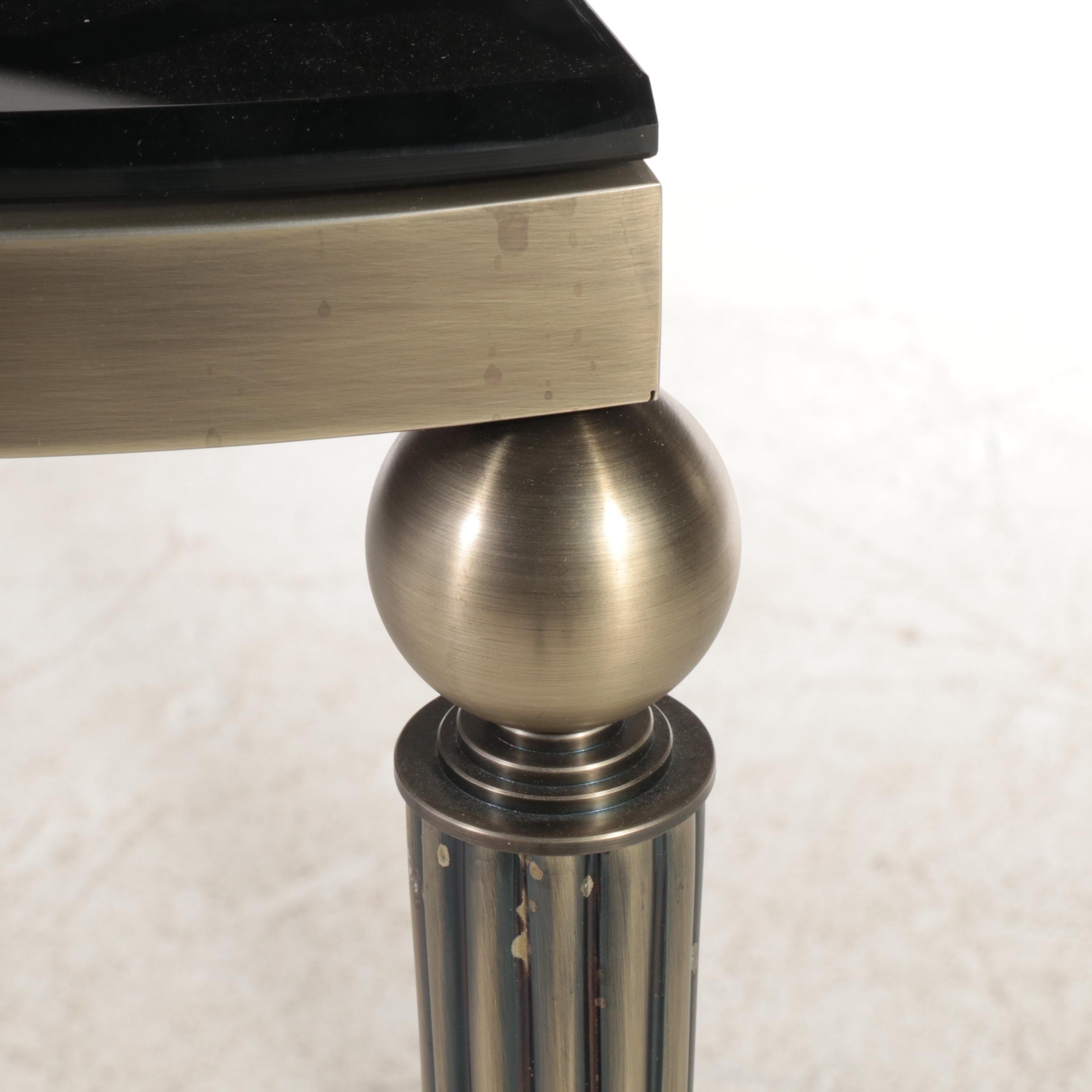 Legacy Console Table with Black Glass Top