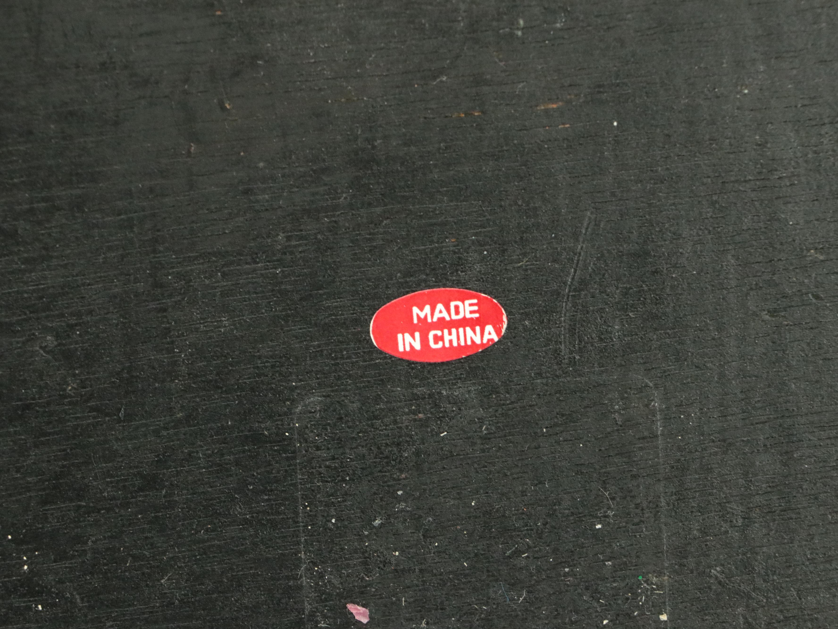 Chinese Lidded Rattan Basket with Crocodile Embossed Faux Leather Panels