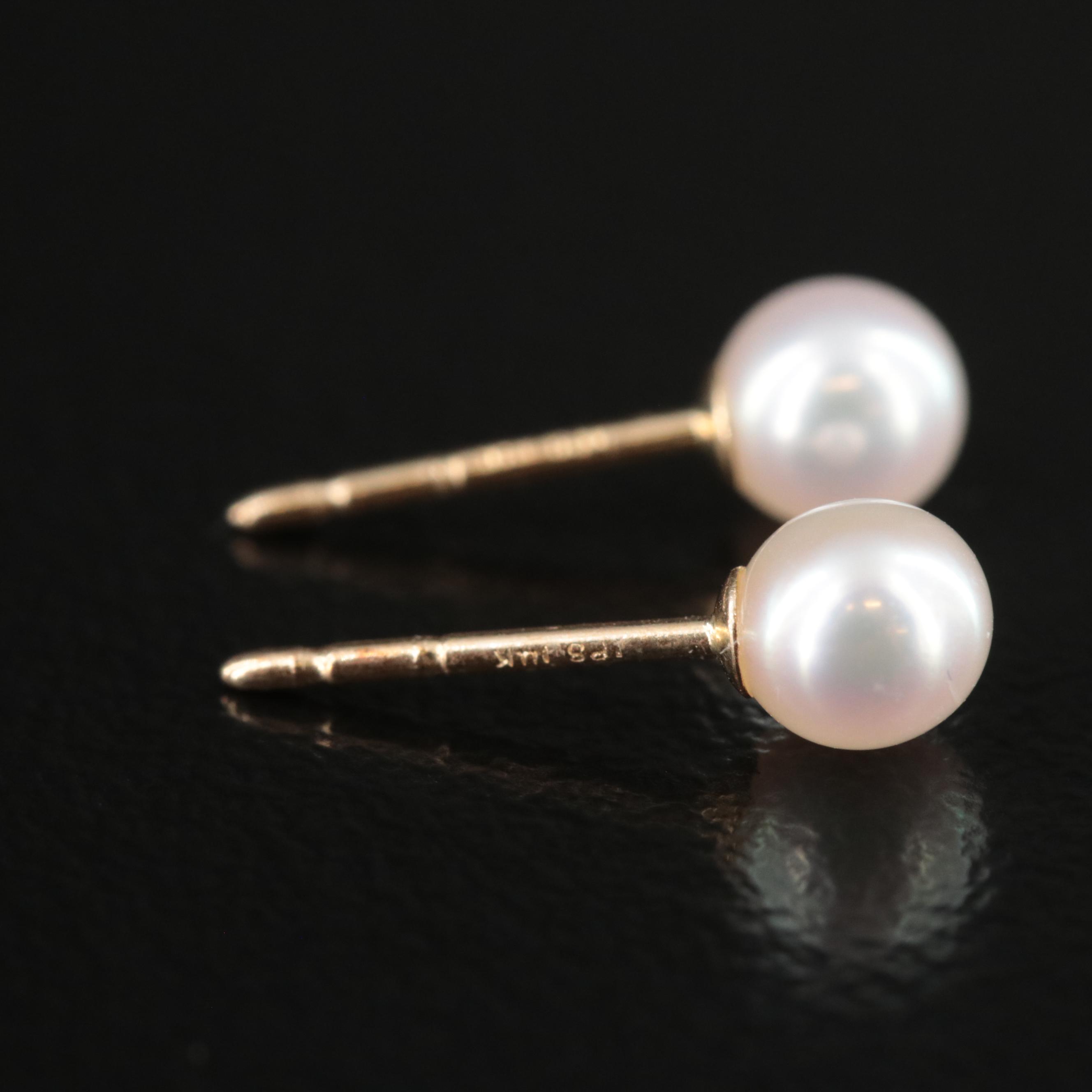 14K Pearl Necklace and Earrings