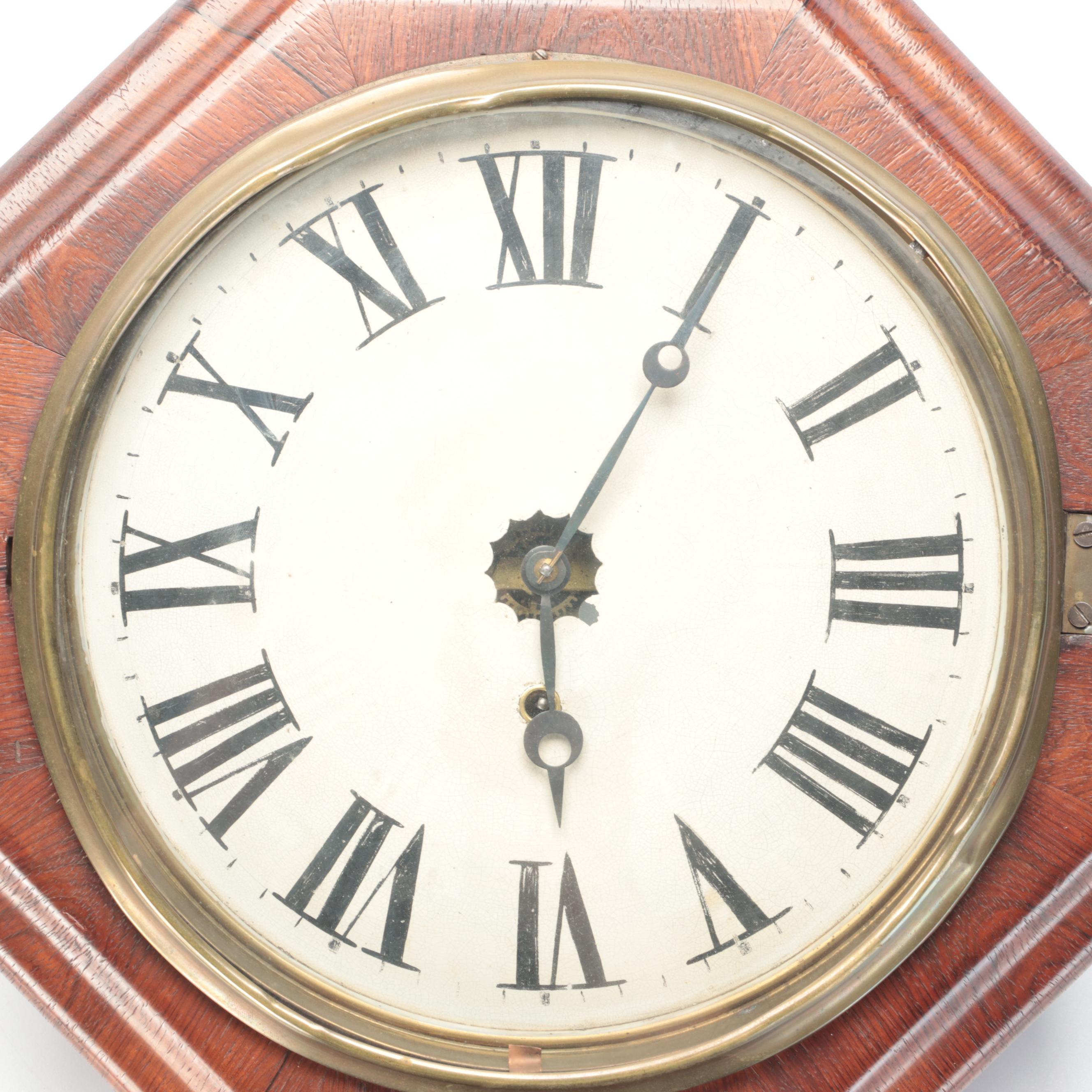 E. N. Welch Manufacturing Co. Wood Octagon Regulator Wall Clock