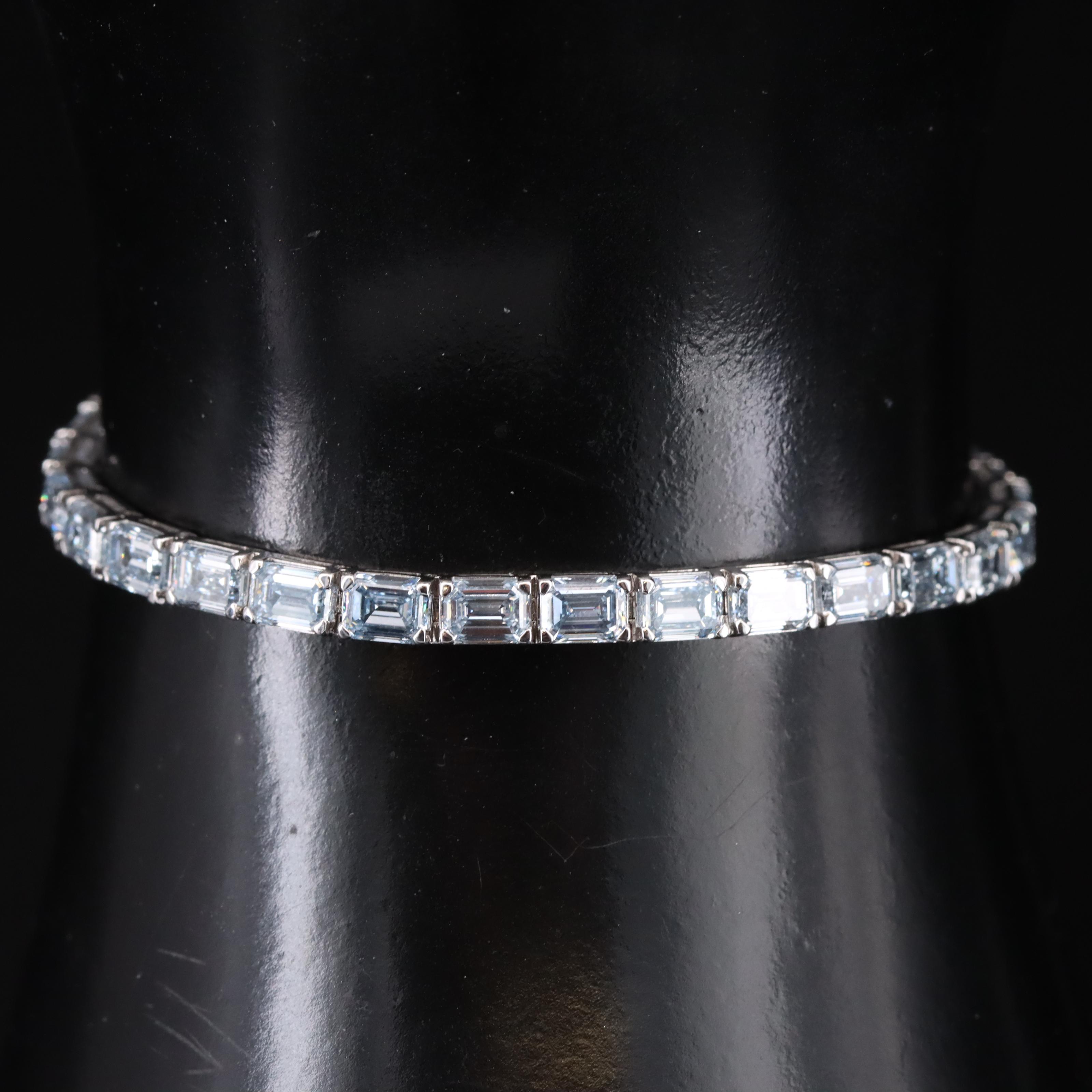 14K 11.50 CTW Lab Grown Fancy Color Diamond Line Bracelet