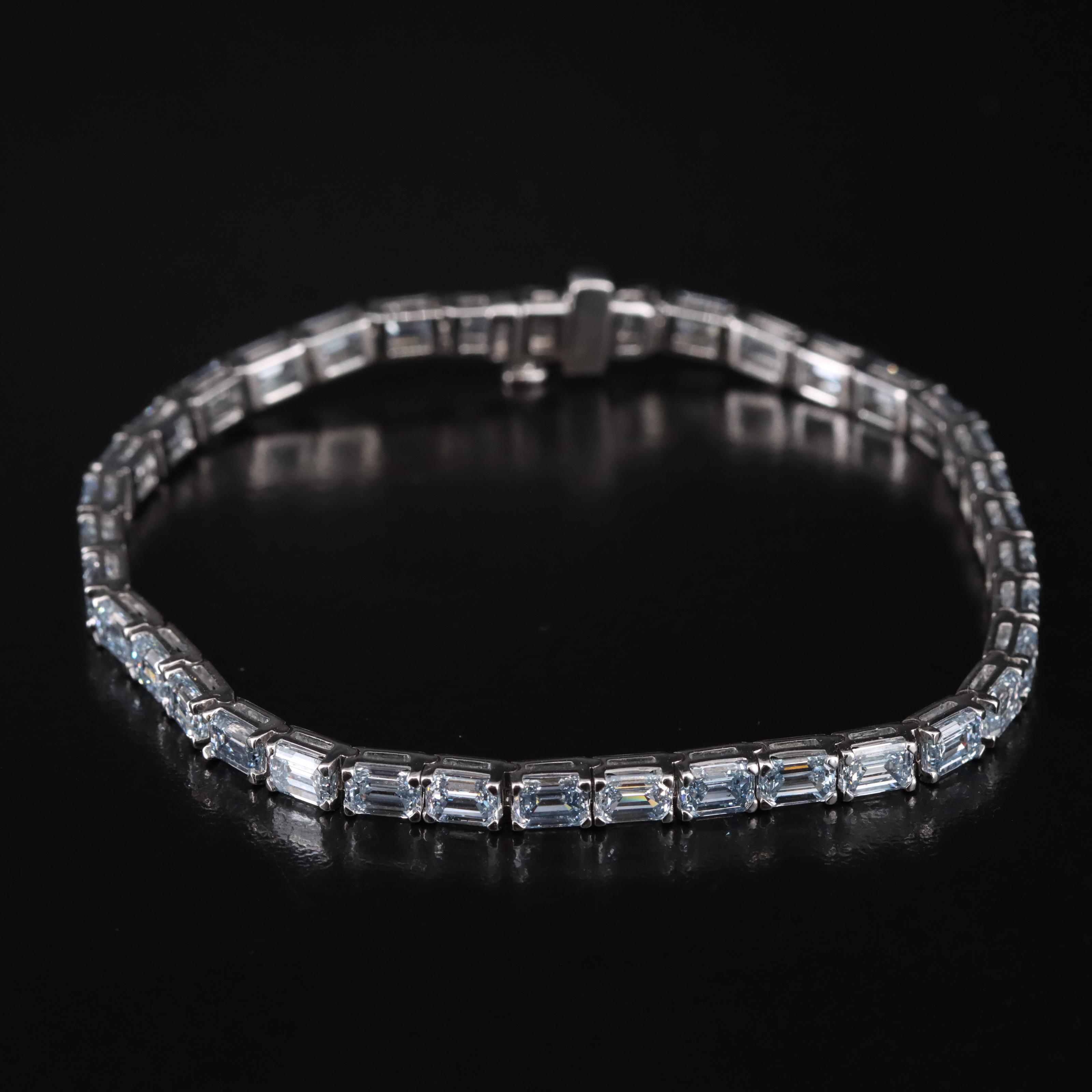 14K 11.50 CTW Lab Grown Fancy Color Diamond Line Bracelet