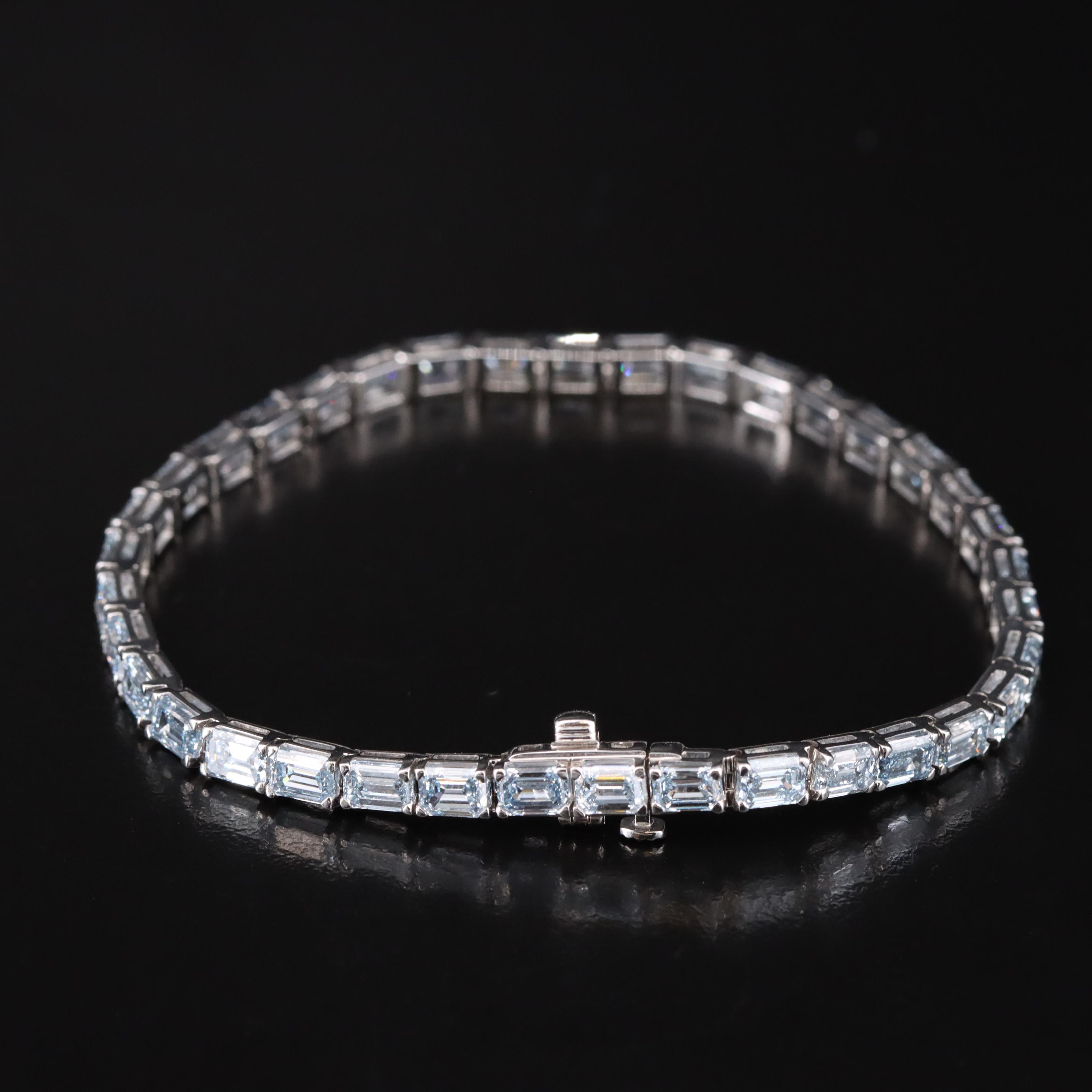14K 11.50 CTW Lab Grown Fancy Color Diamond Line Bracelet