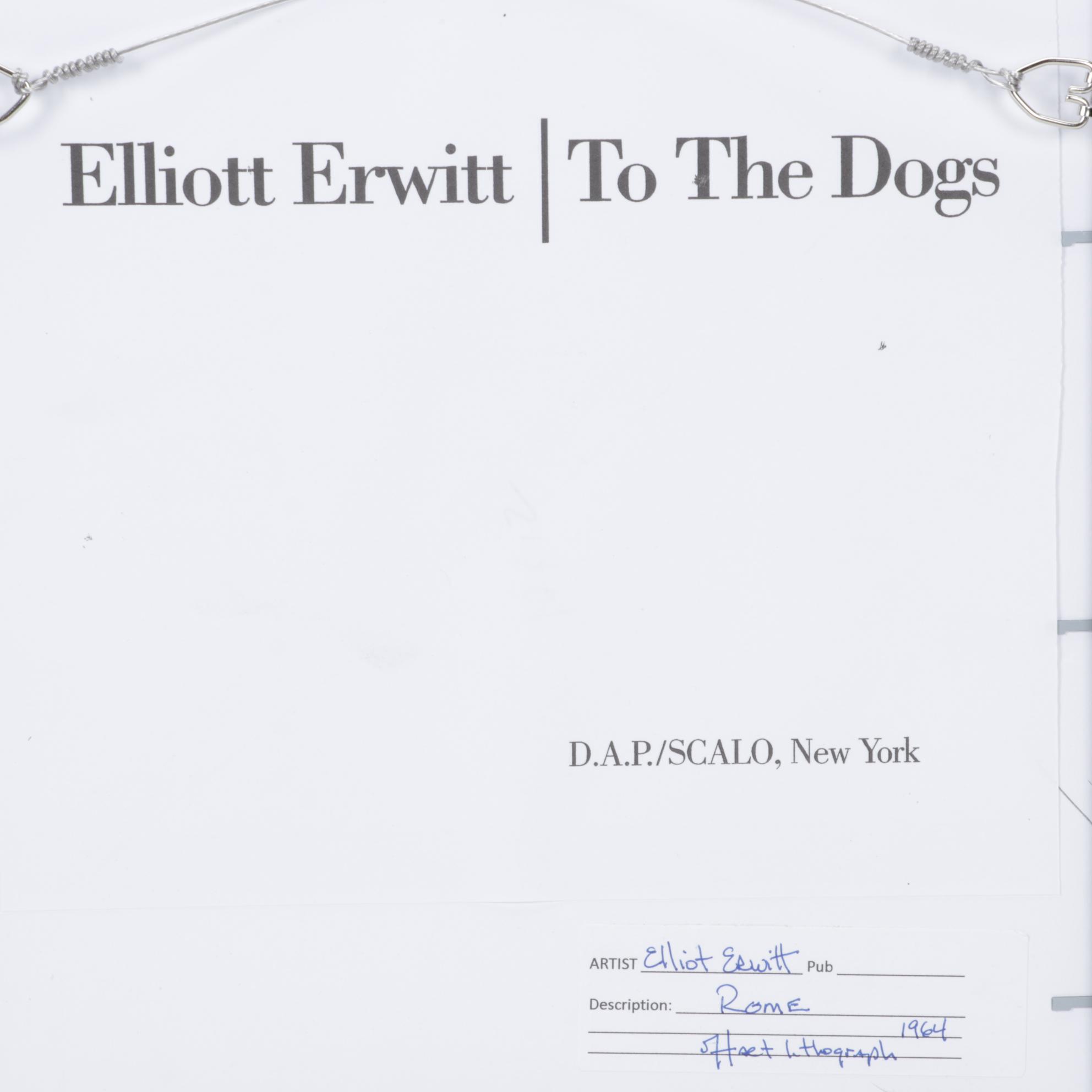 Elliott Erwitt Offset Lithograph "Rome" From "To the Dogs," 1964
