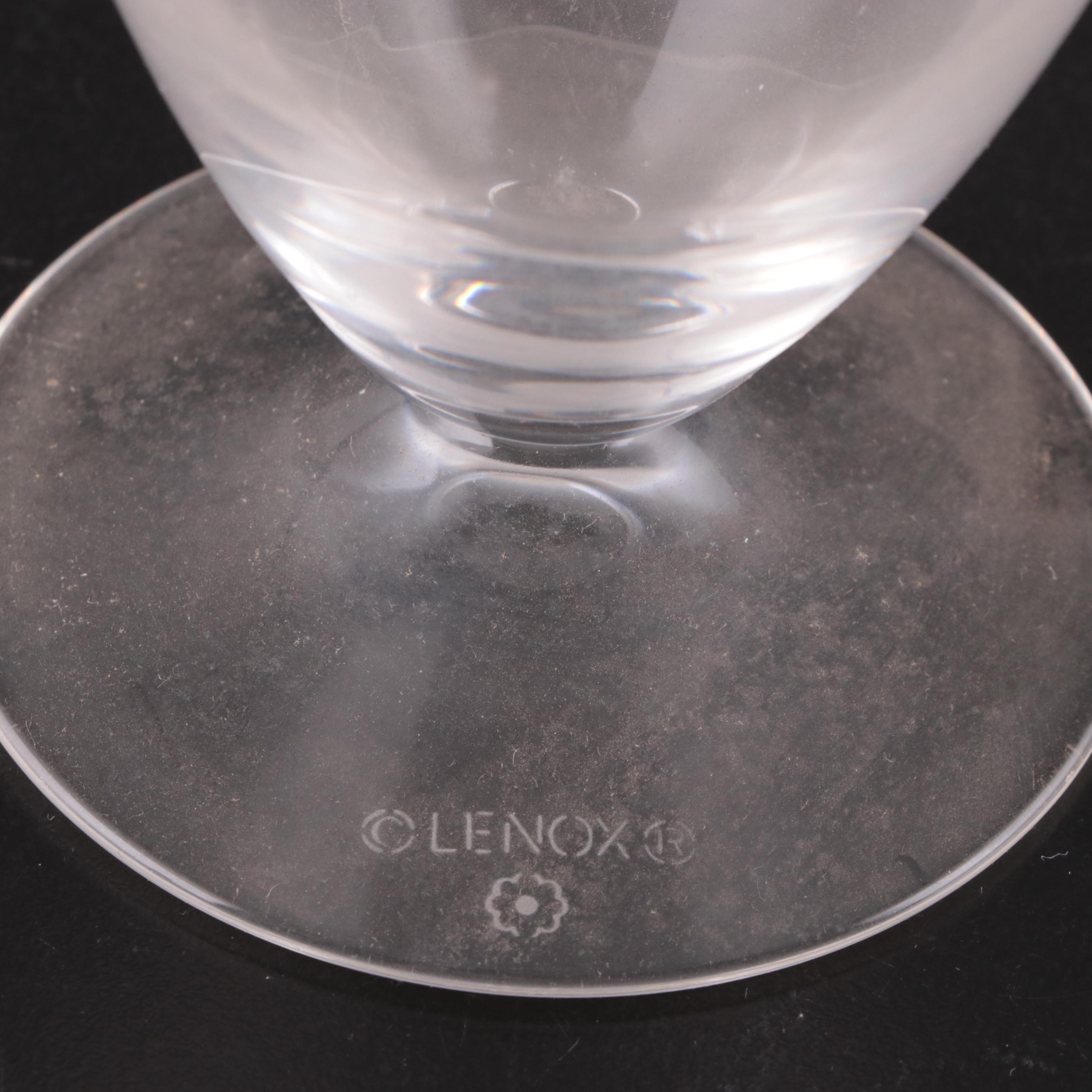 Lenox "Crystal Cats" Bowl and Footed Tumblers