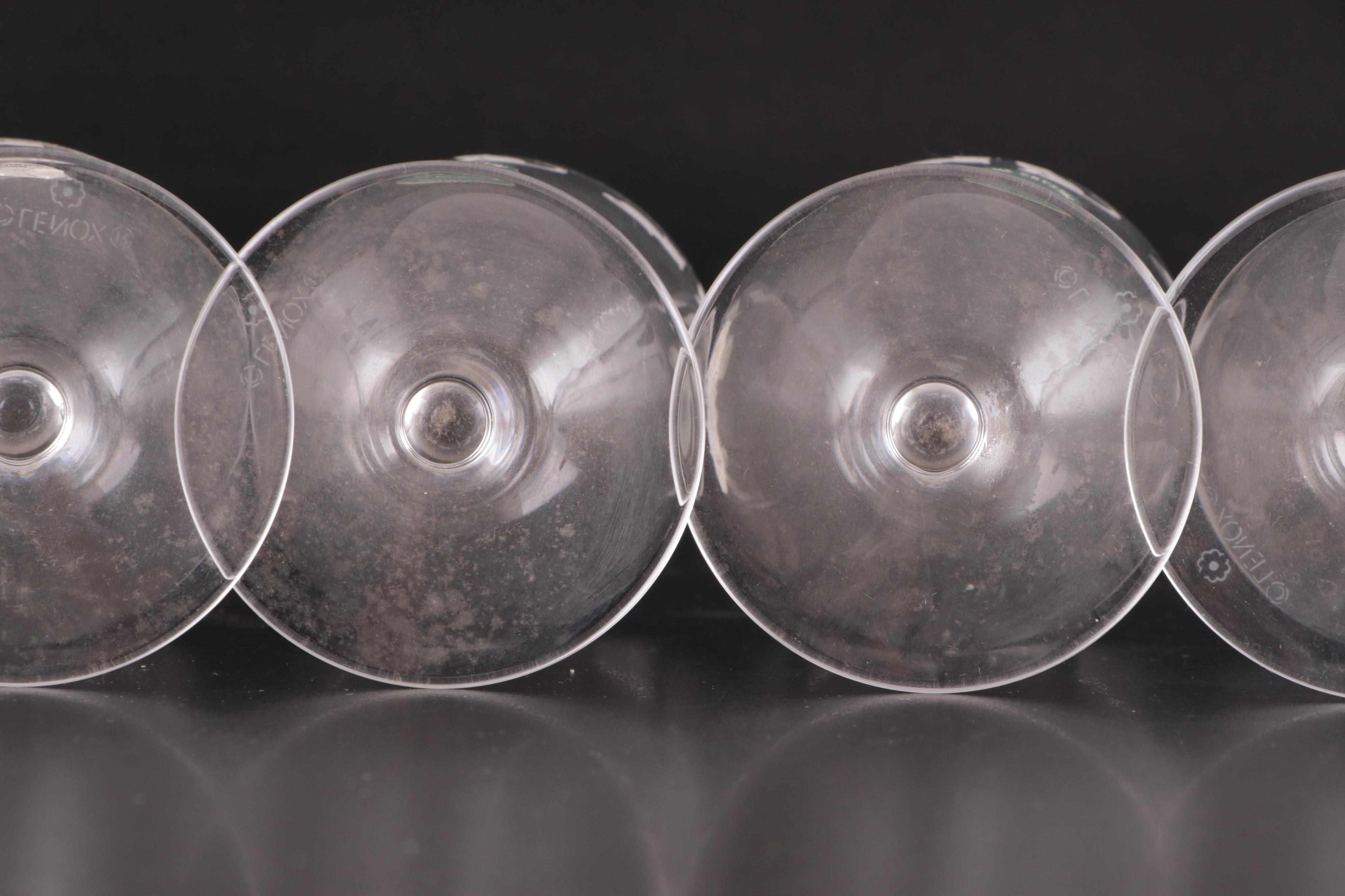 Lenox "Crystal Cats" Bowl and Footed Tumblers