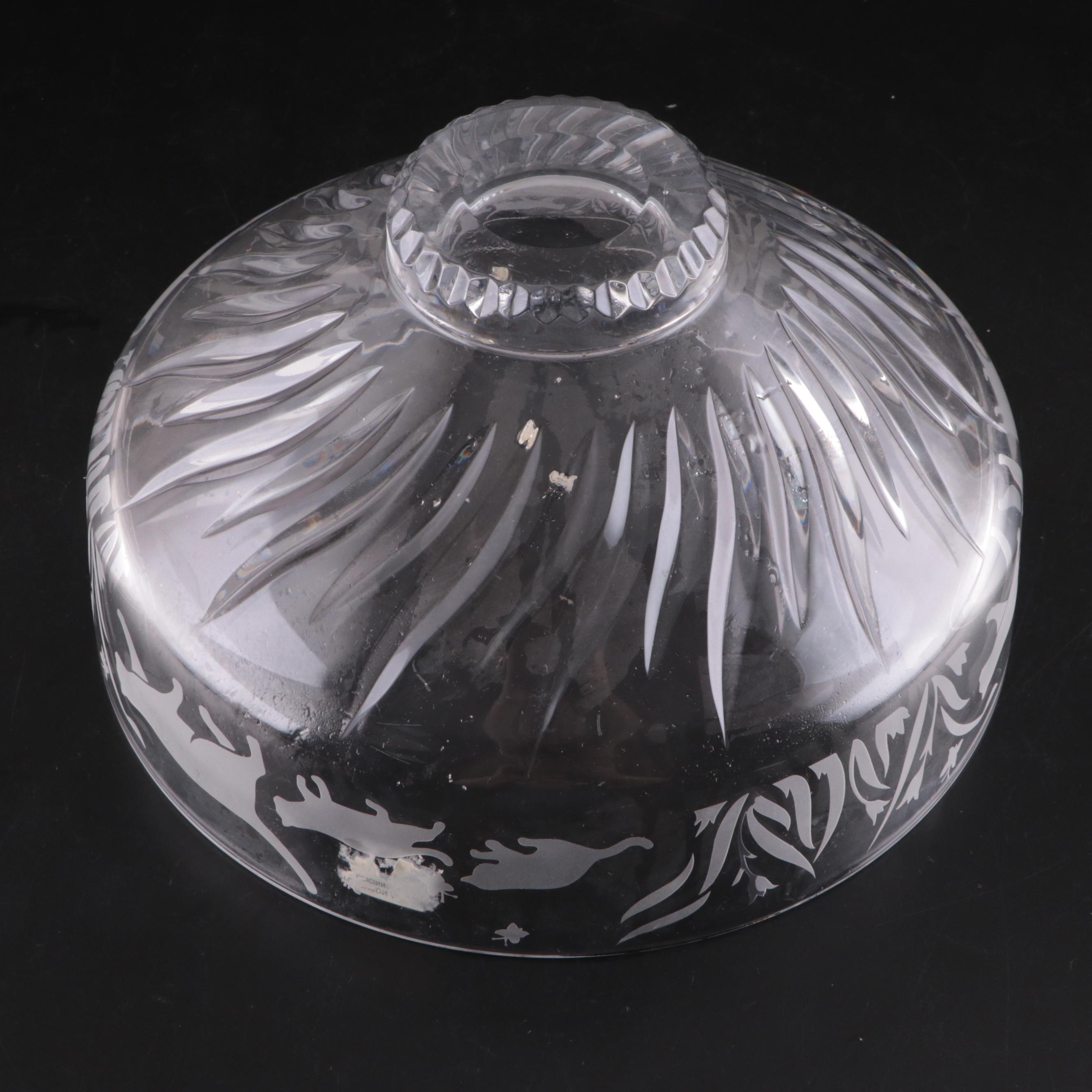 Lenox "Crystal Cats" Bowl and Footed Tumblers