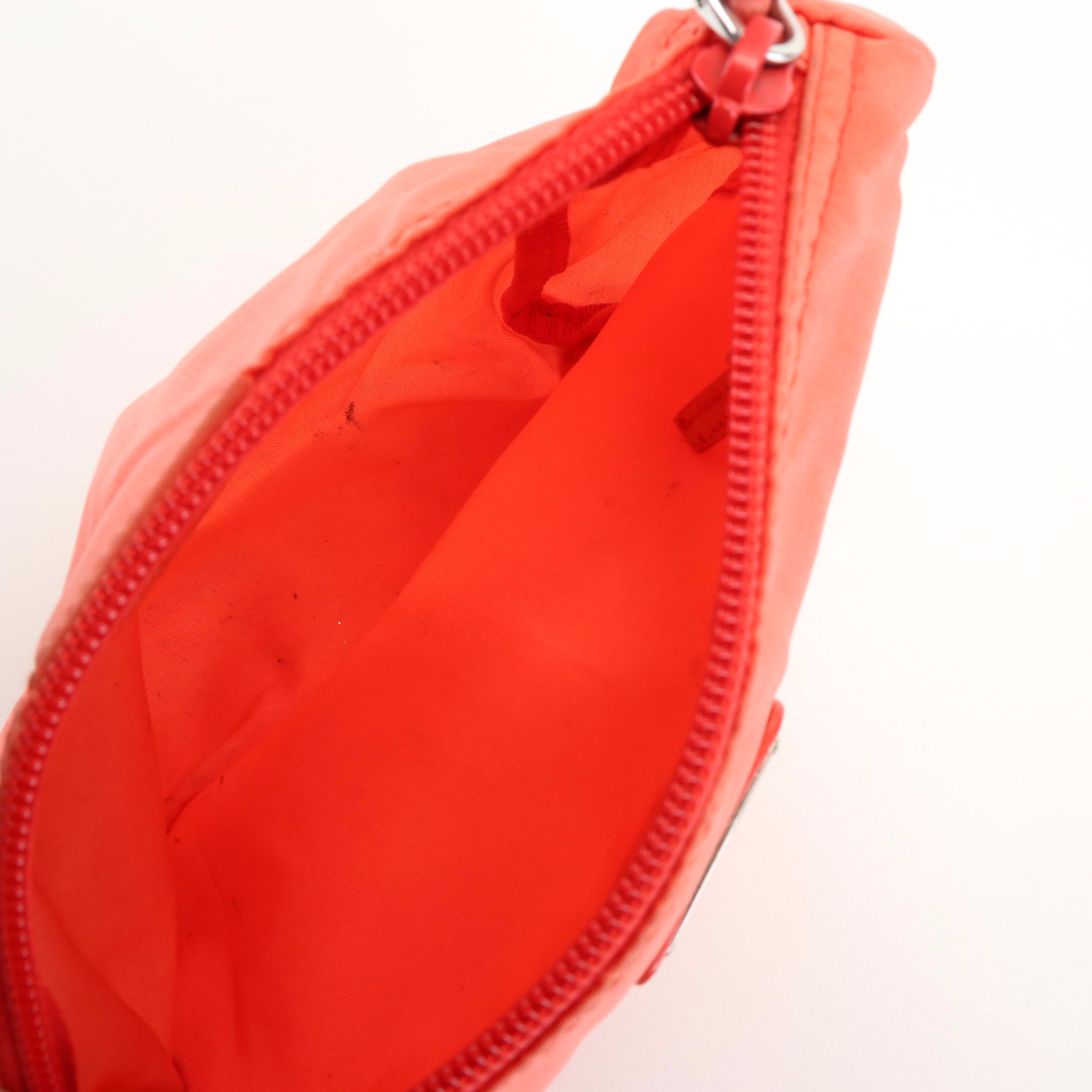 Prada Cosmetics Pouch in Orange Nylon