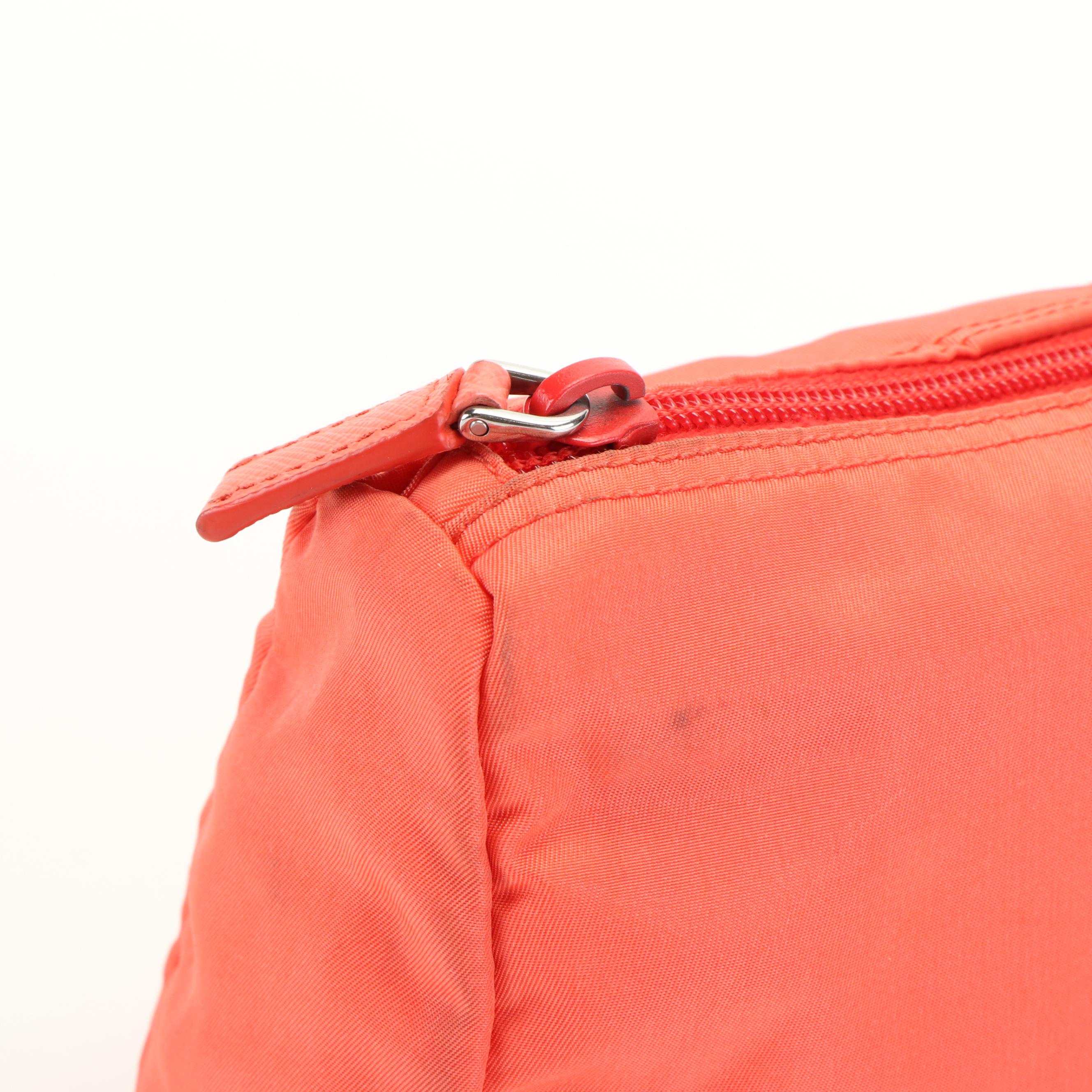 Prada Cosmetics Pouch in Orange Nylon