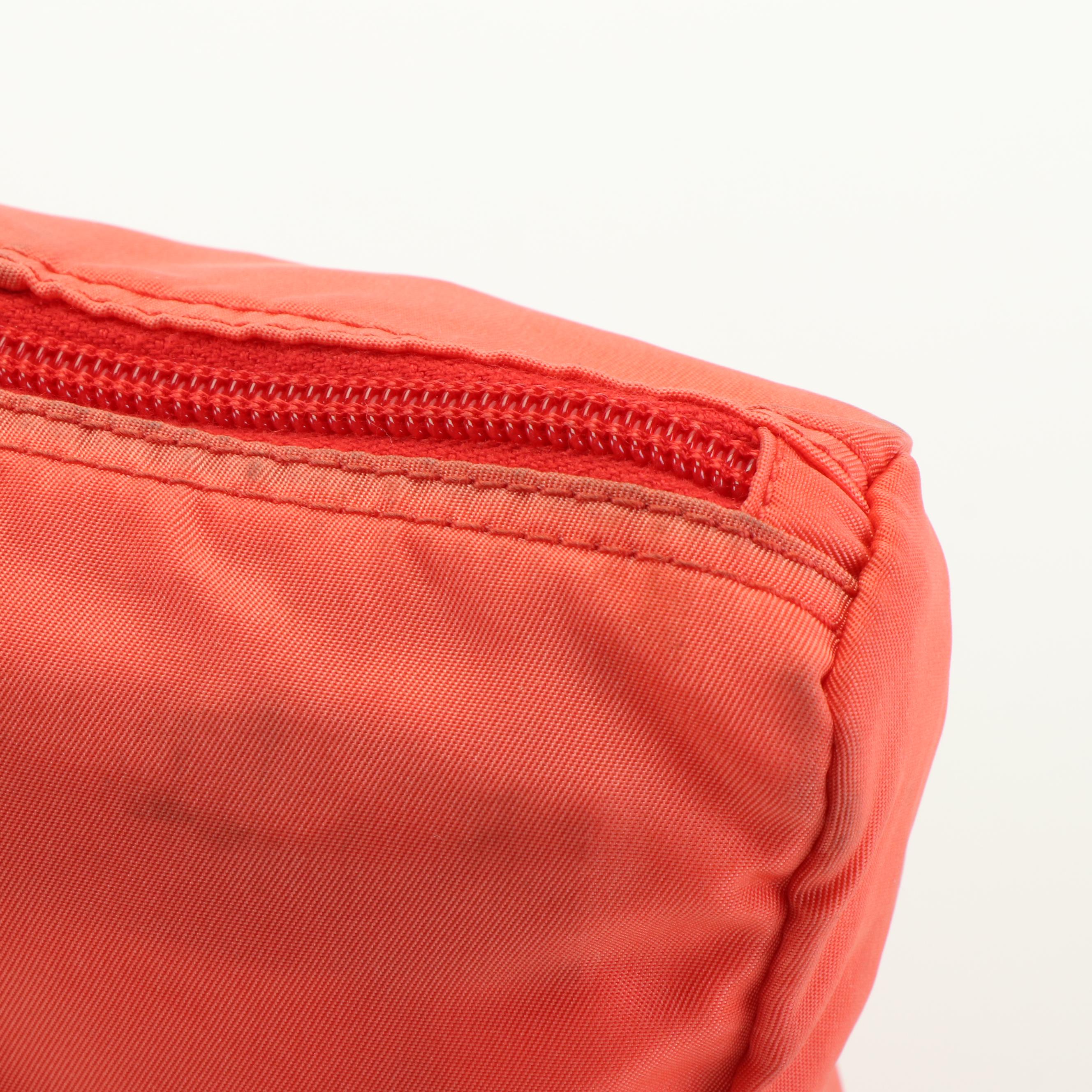 Prada Cosmetics Pouch in Orange Nylon