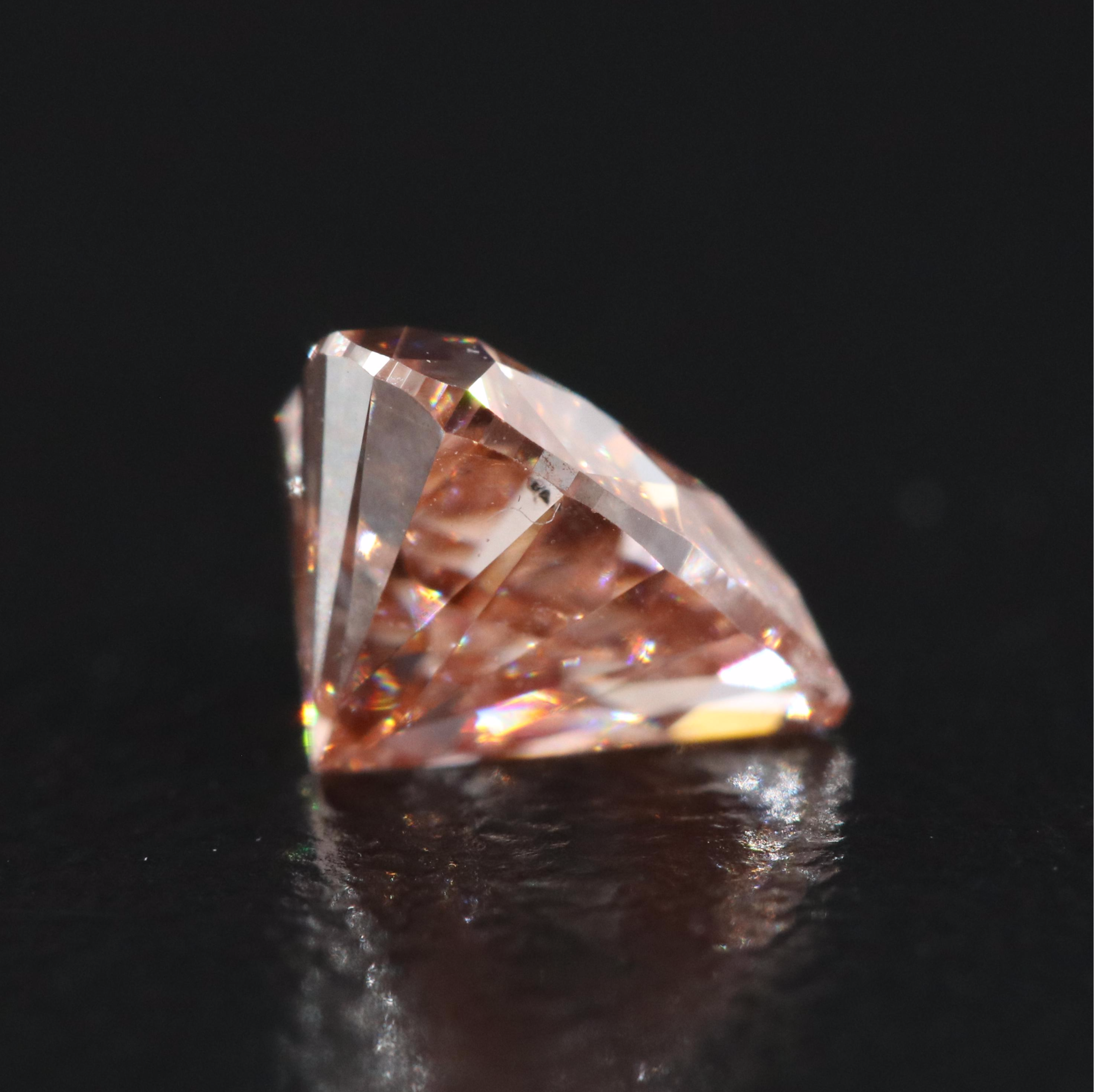 Loose 1.01 CT Fancy Orangy Pink Diamond