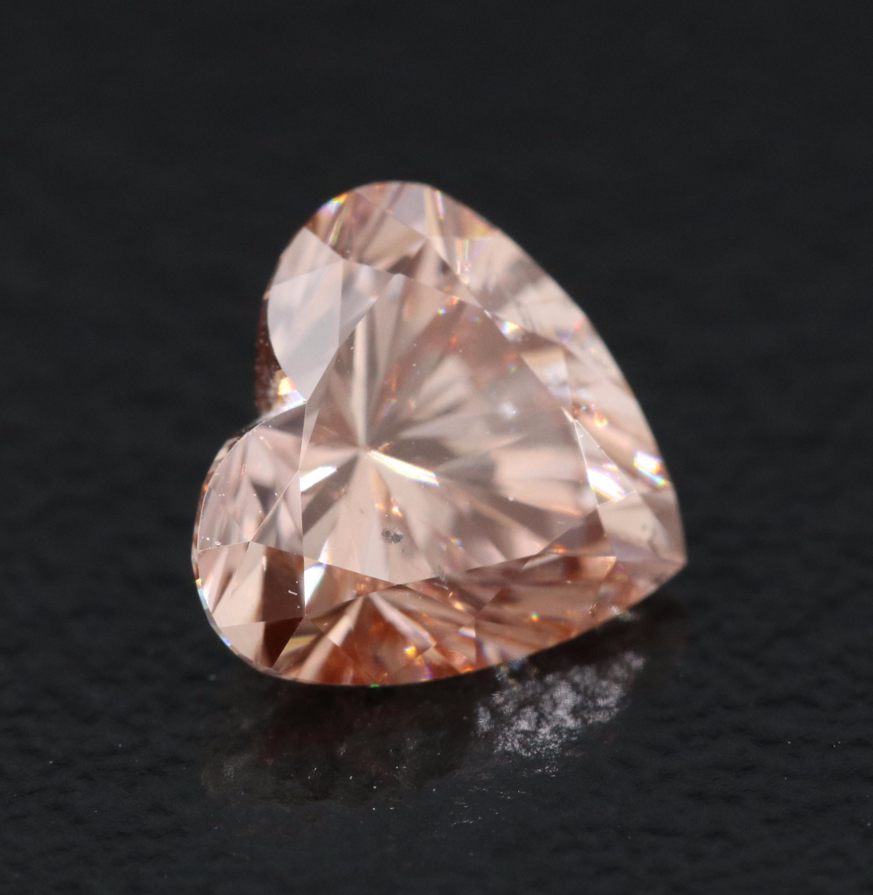 Loose 1.01 CT Fancy Orangy Pink Diamond
