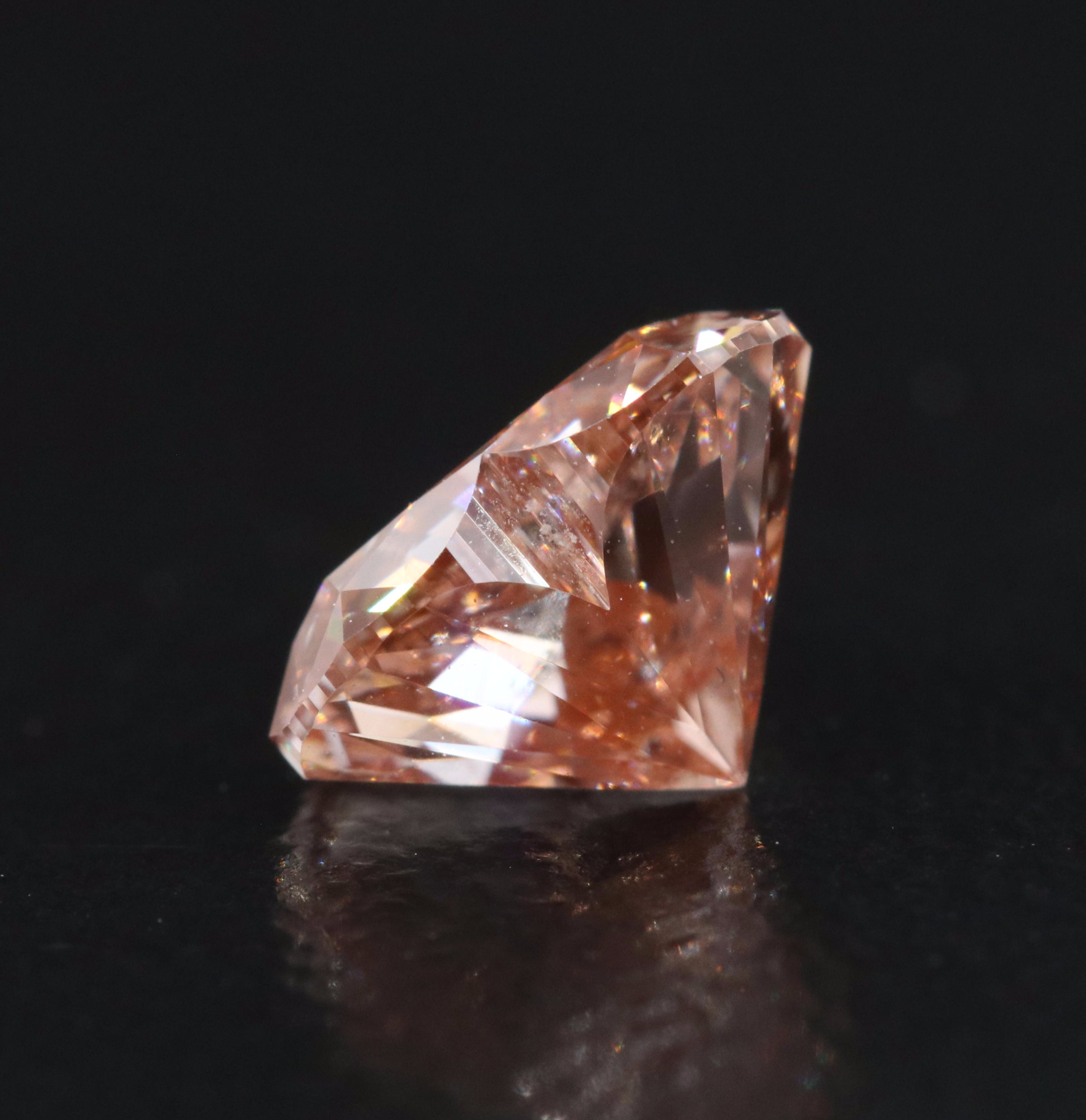Loose 1.01 CT Fancy Orangy Pink Diamond