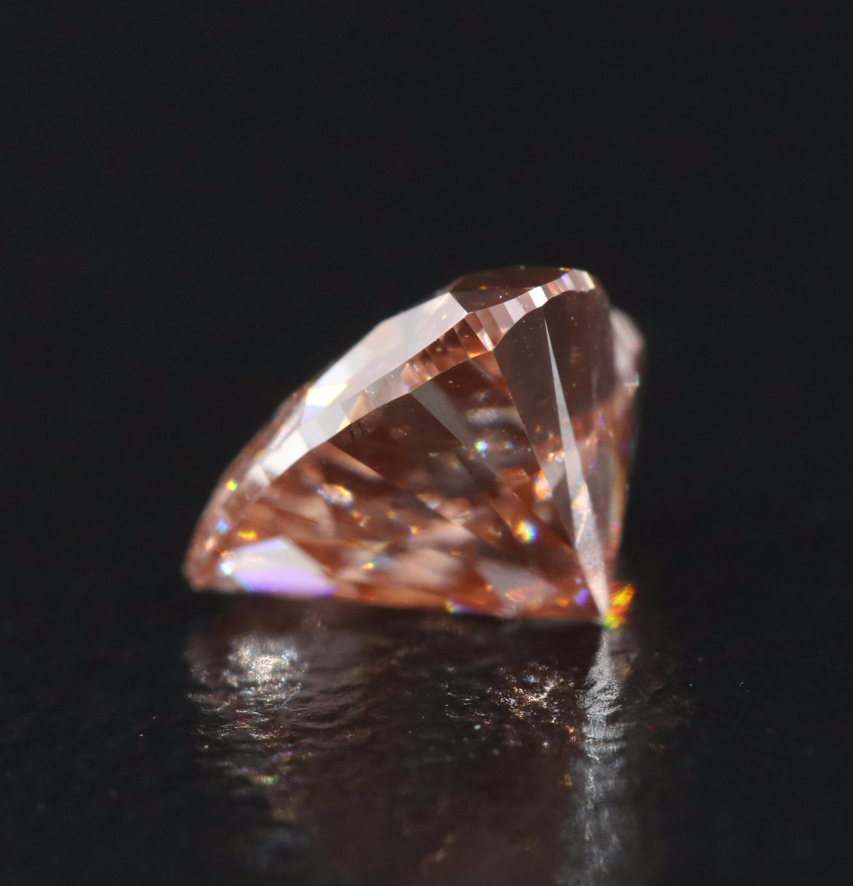 Loose 1.01 CT Fancy Orangy Pink Diamond