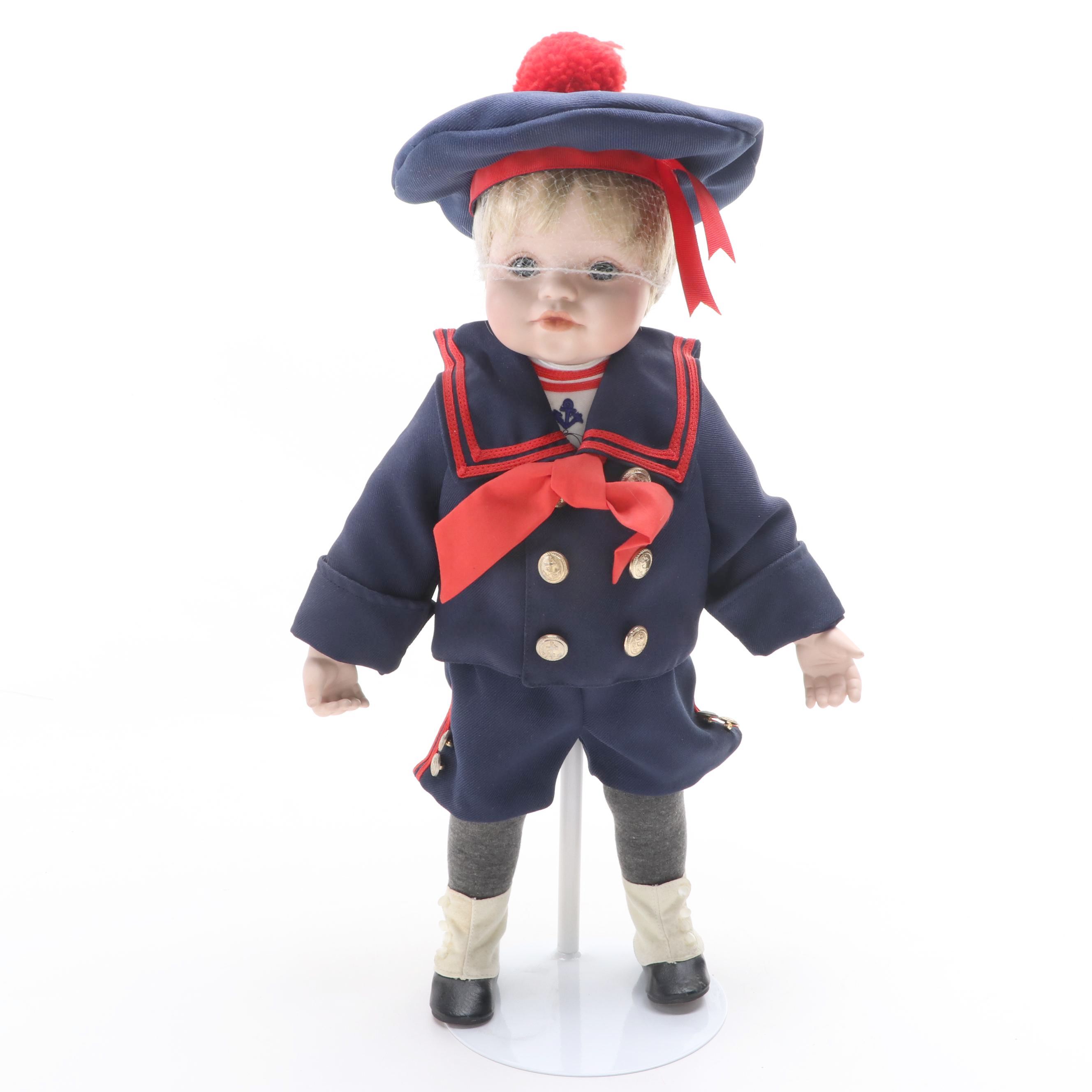 Danbury Mint "Little Jack" Cracker Jack Collectible Porcelain Doll, Late 20th C.
