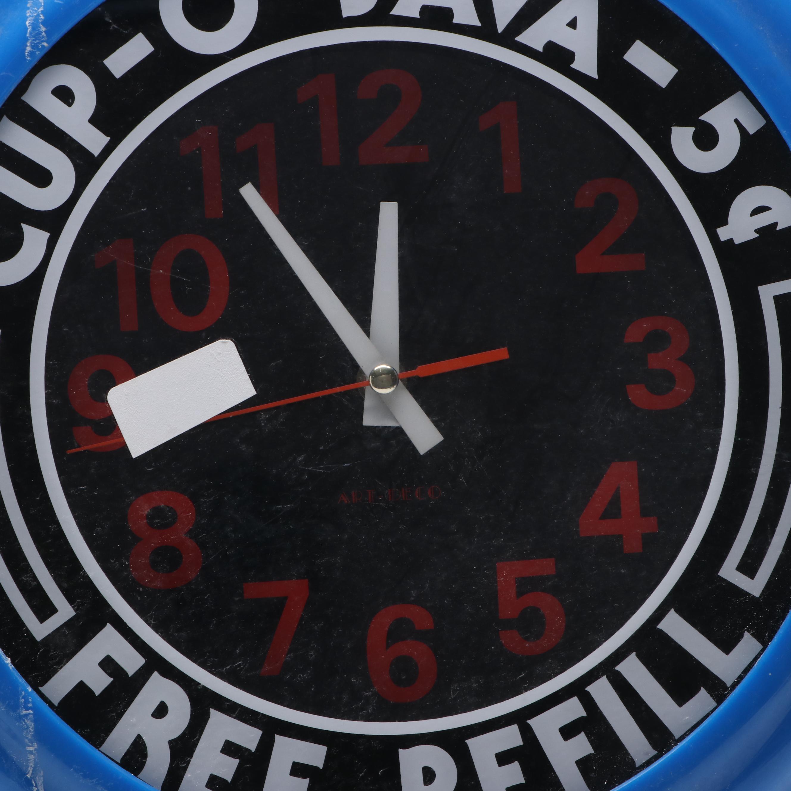 Cup-O-Java Blue Illuminated Wall Clock, 1999