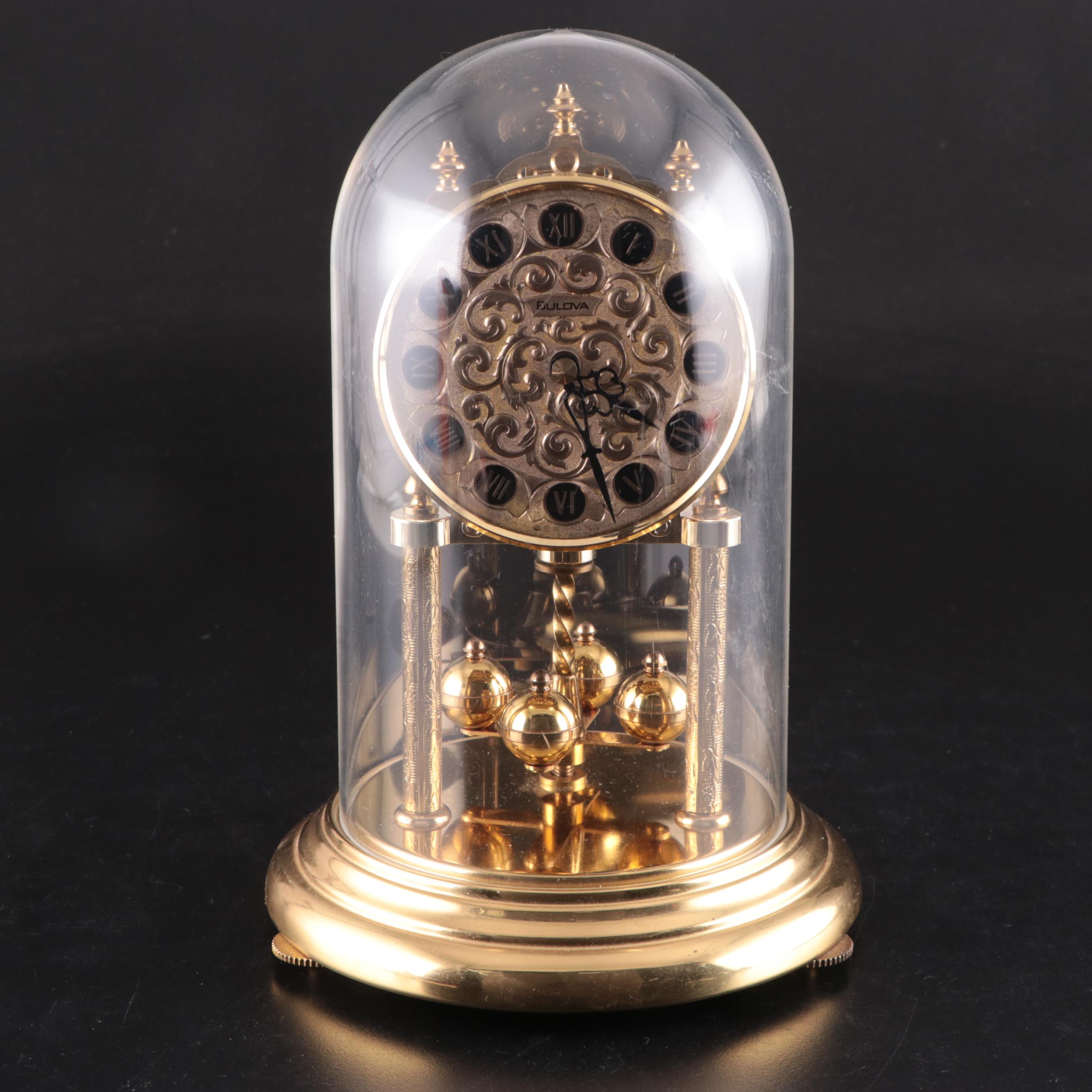 Swiss Bulova Carriage Alarm Clock with German Bulova Anniversary Clock