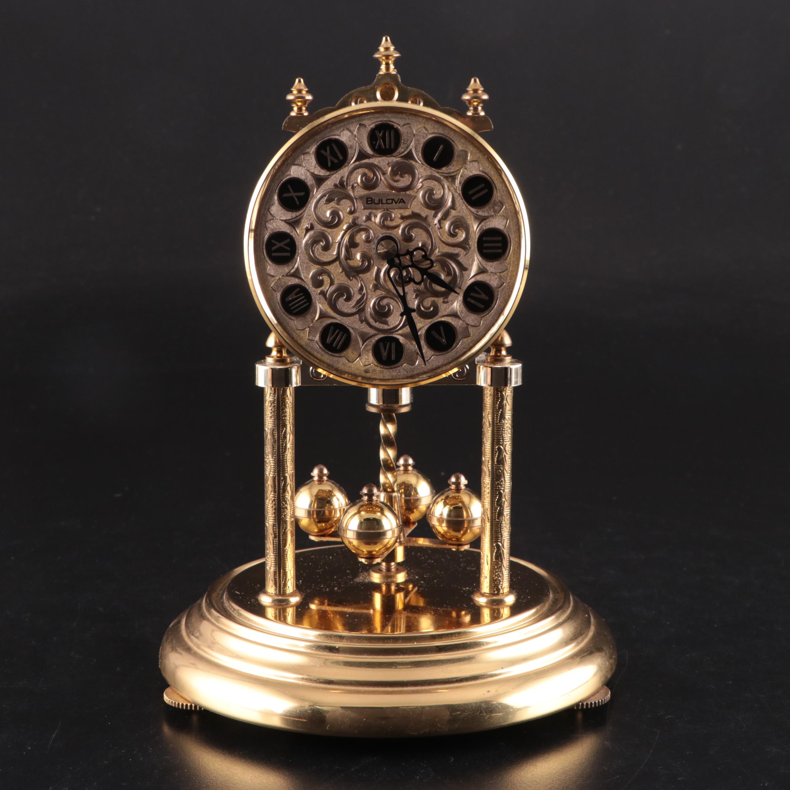 Swiss Bulova Carriage Alarm Clock with German Bulova Anniversary Clock