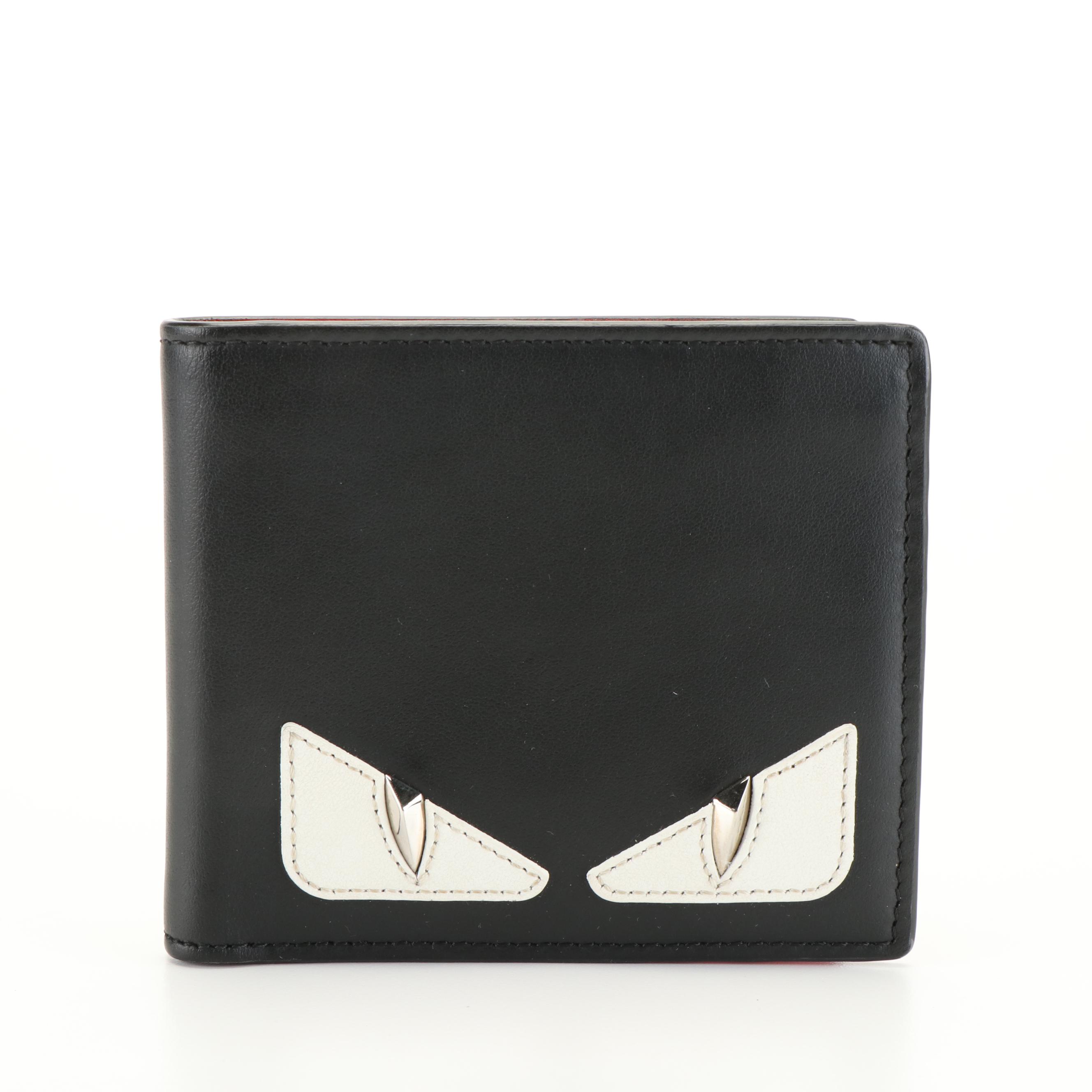 Fendi Monster Eyes Leather Bifold Wallet