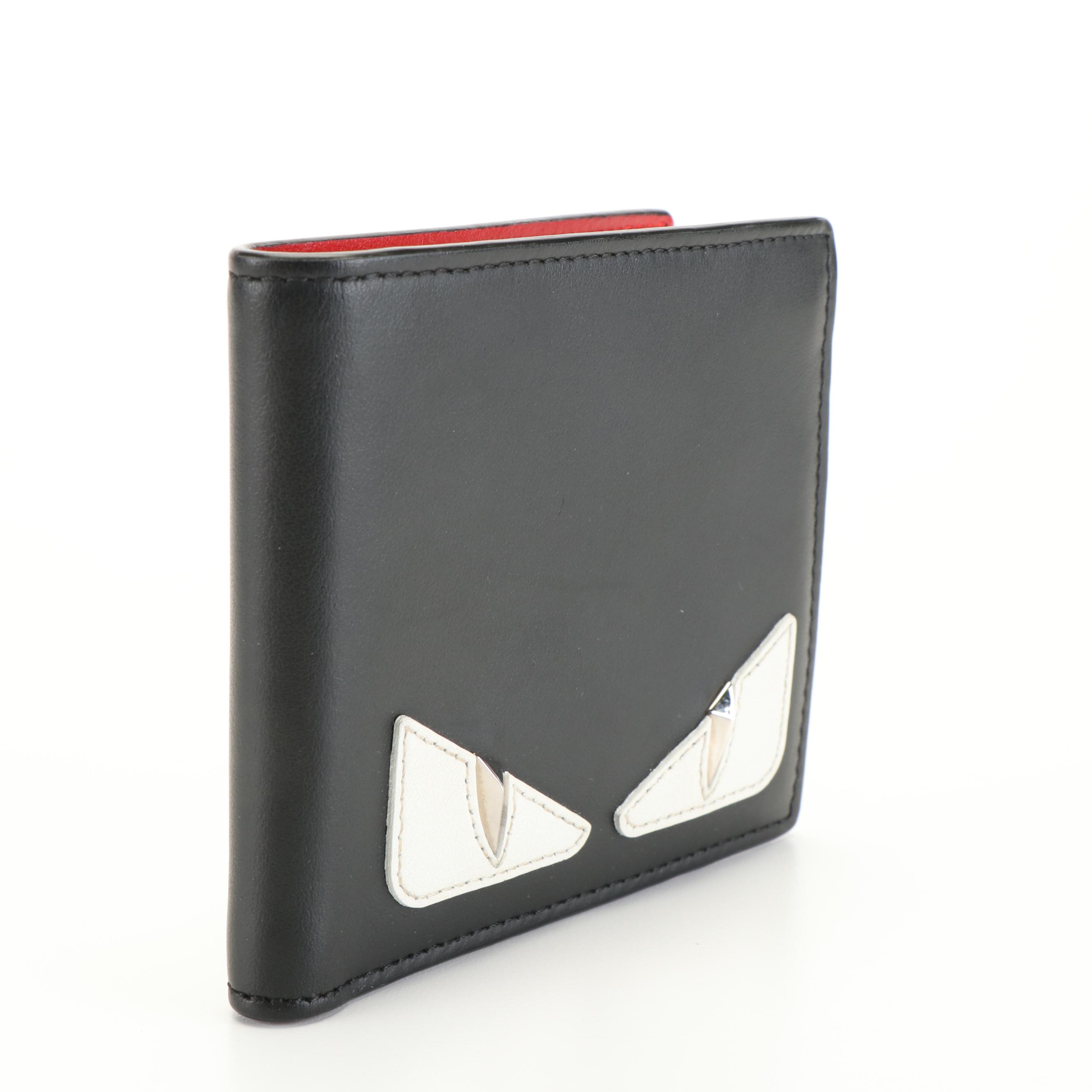 Fendi Monster Eyes Leather Bifold Wallet