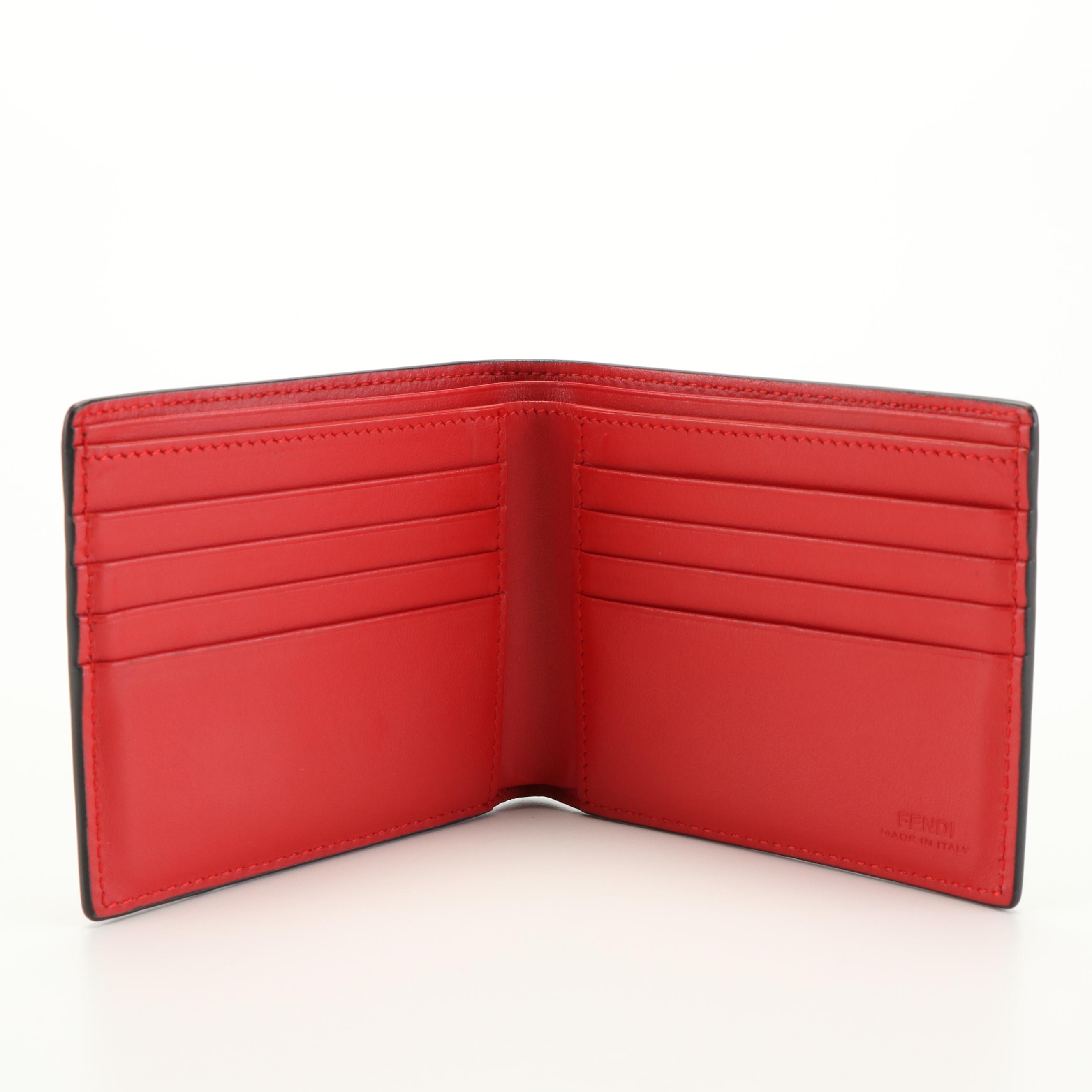 Fendi Monster Eyes Leather Bifold Wallet