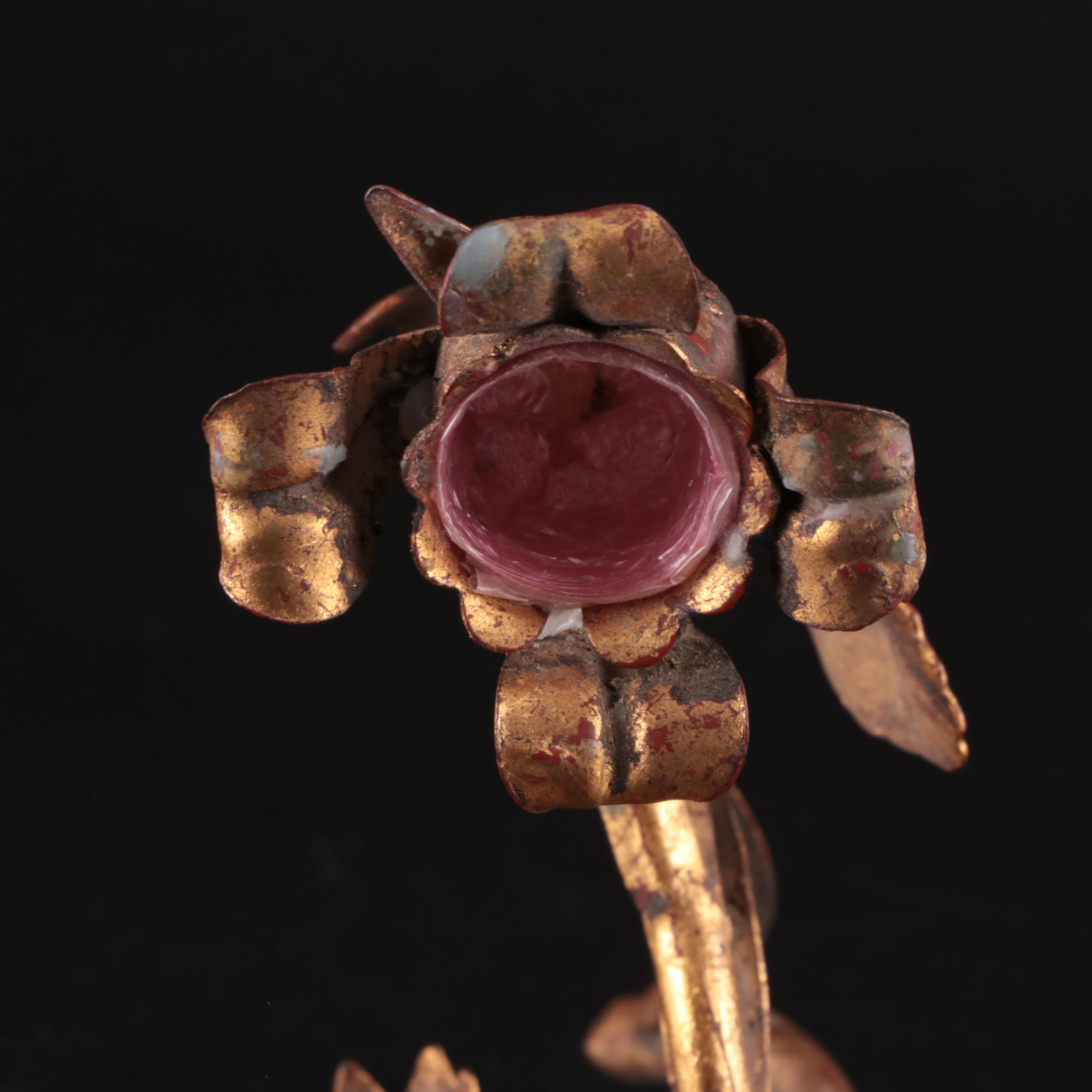 Italian Gilt Toleware Candle Scones, Mid to Late 20th Century