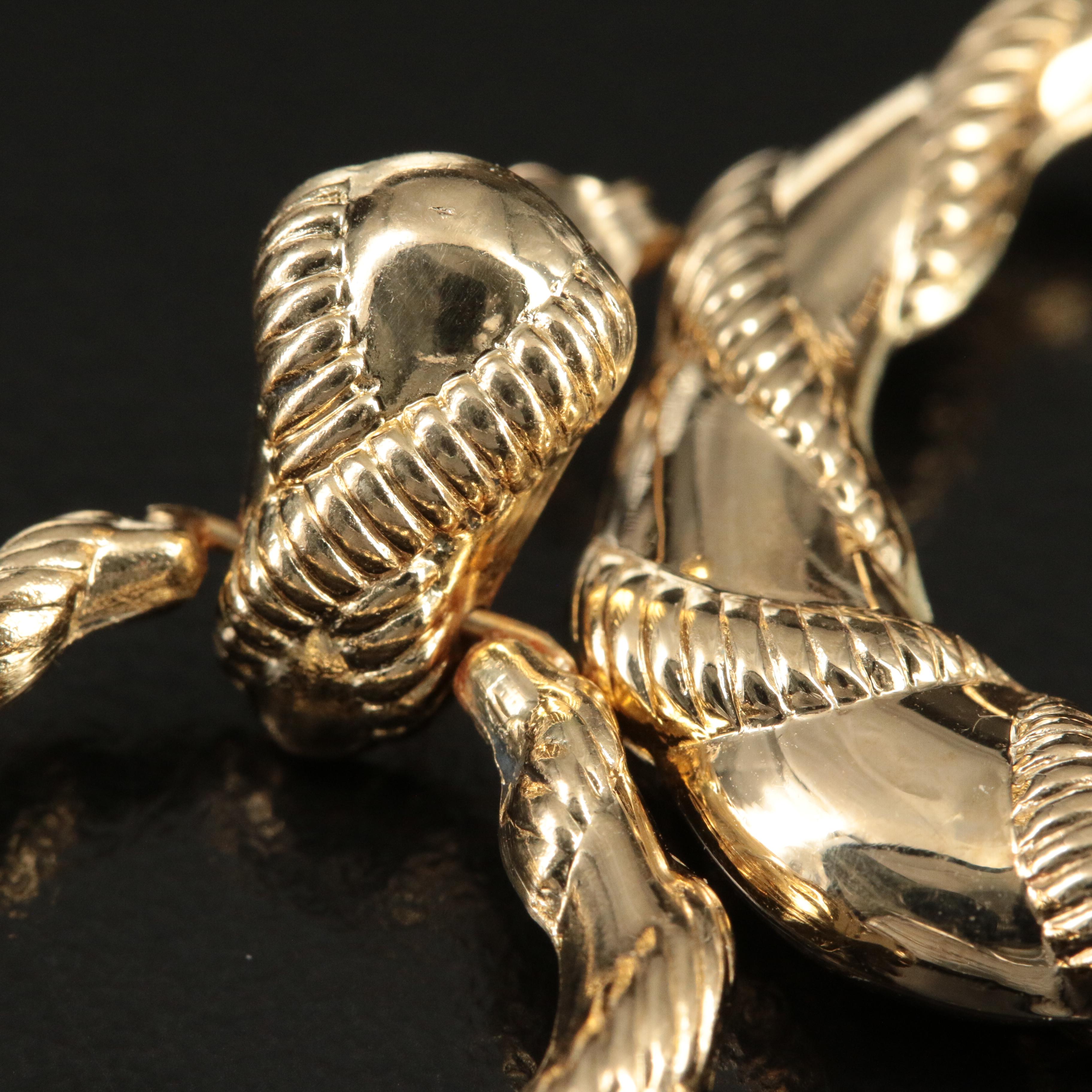 14K Door Knocker Earrings with Rope Accents