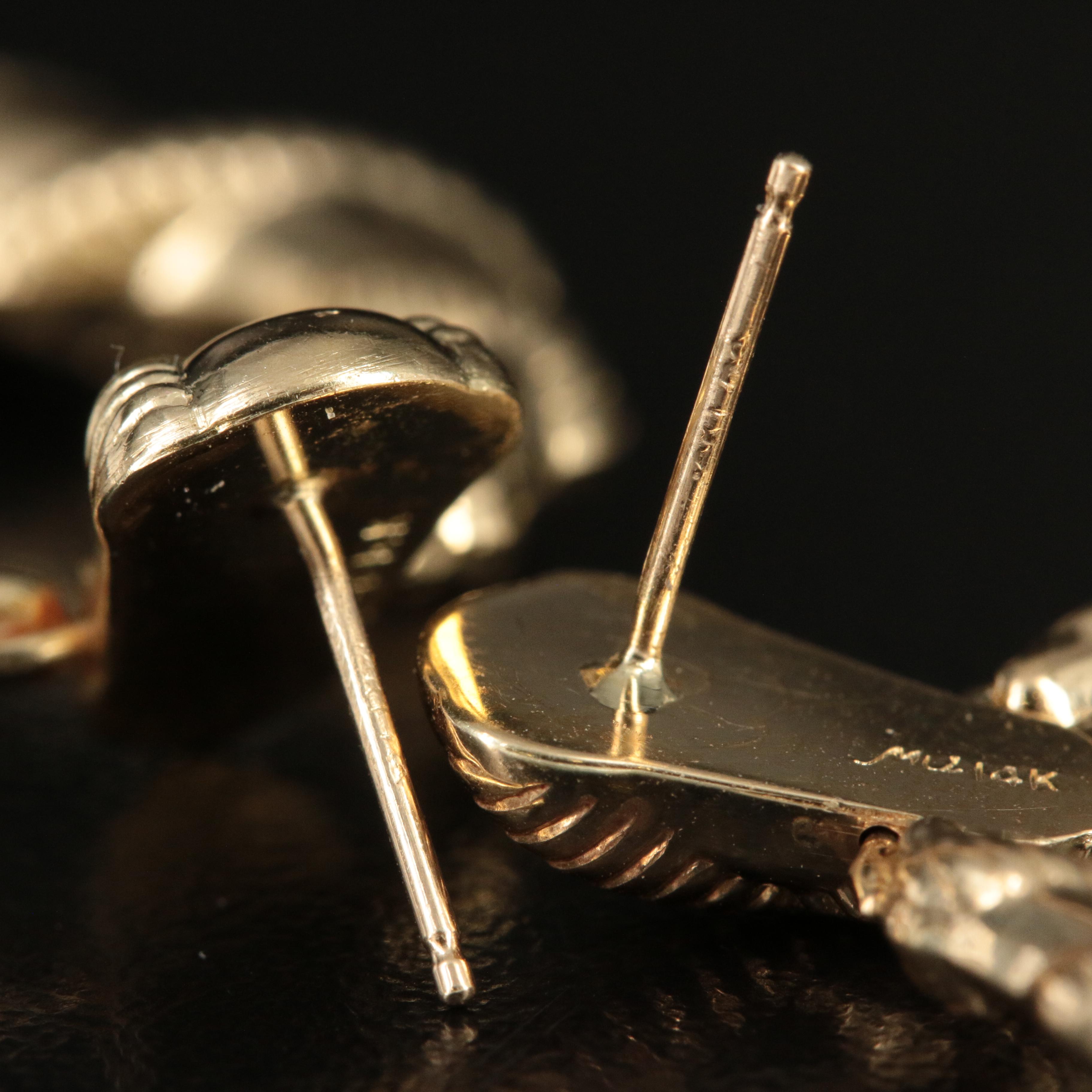 14K Door Knocker Earrings with Rope Accents