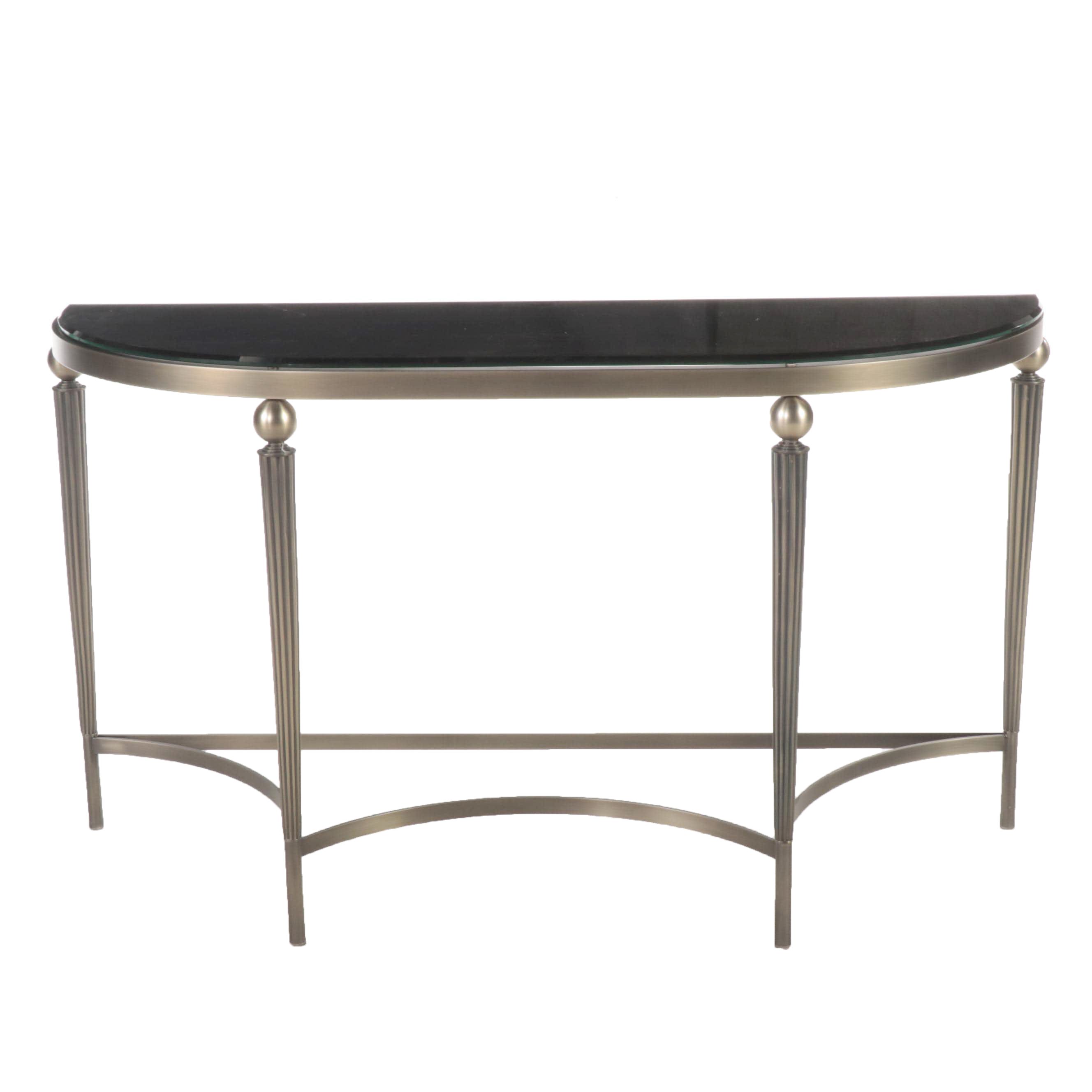 Legacy Console Table with Black Glass Top