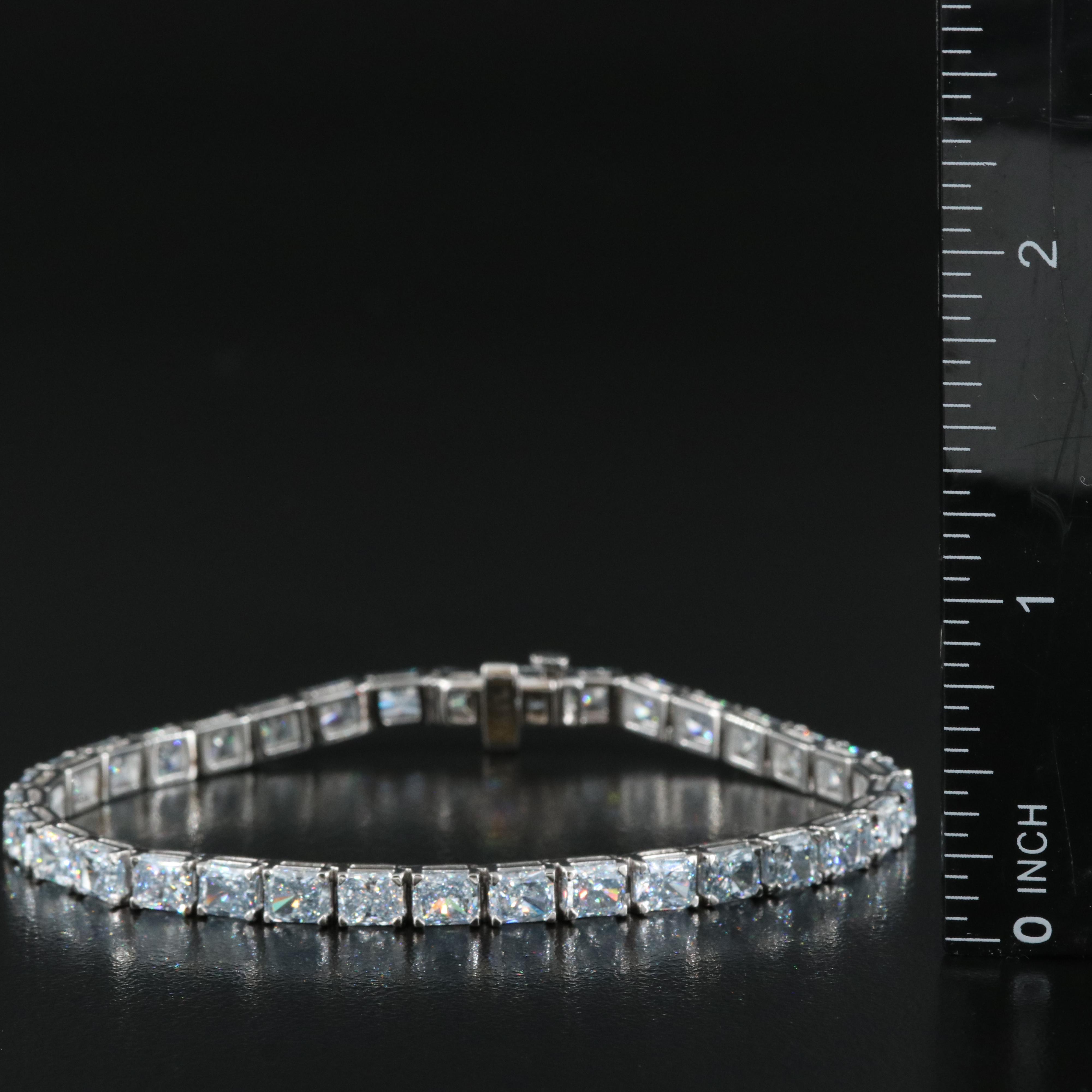 14K 14.75 CTW Lab Grown Fancy Blue Diamond Line Bracelet