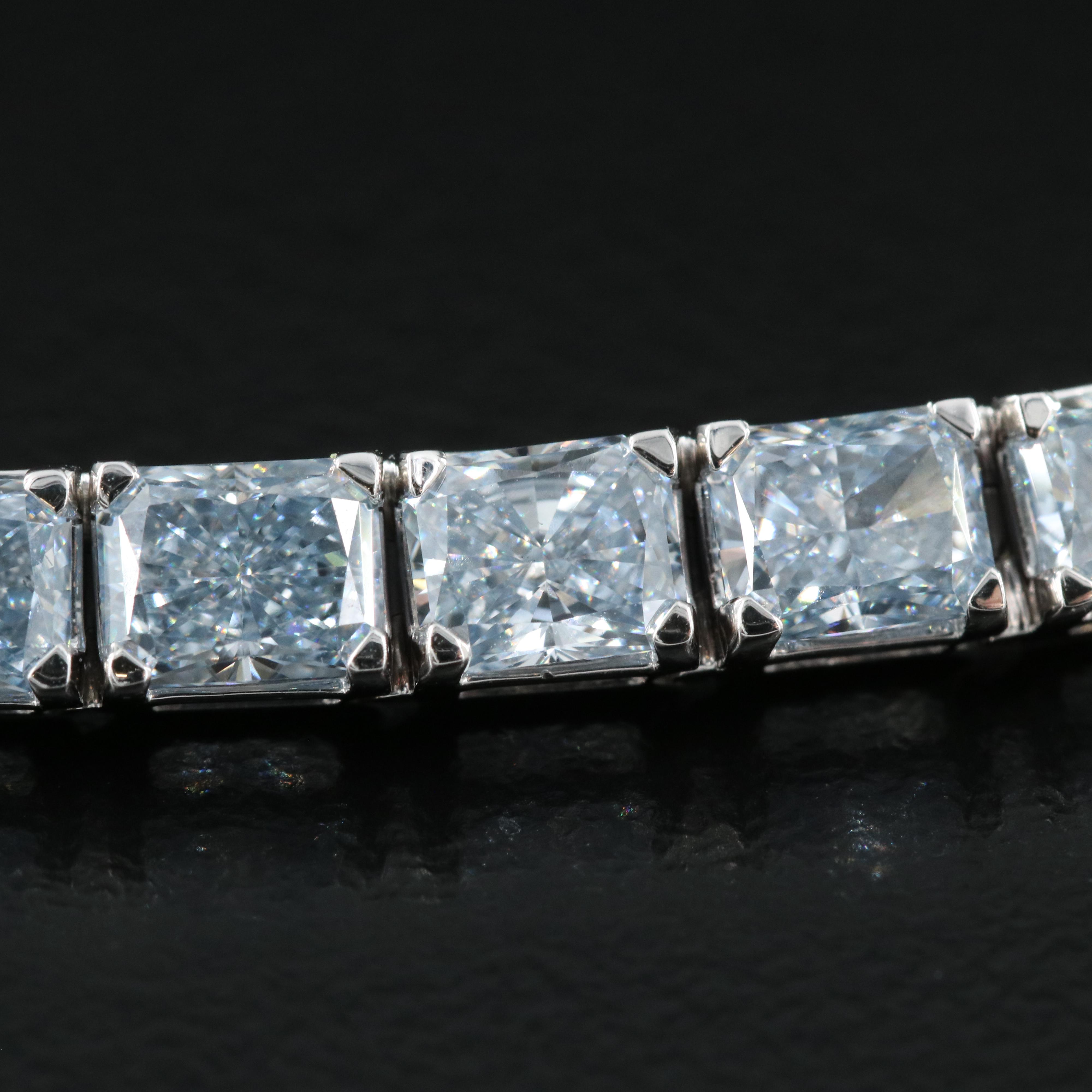 14K 14.75 CTW Lab Grown Fancy Blue Diamond Line Bracelet