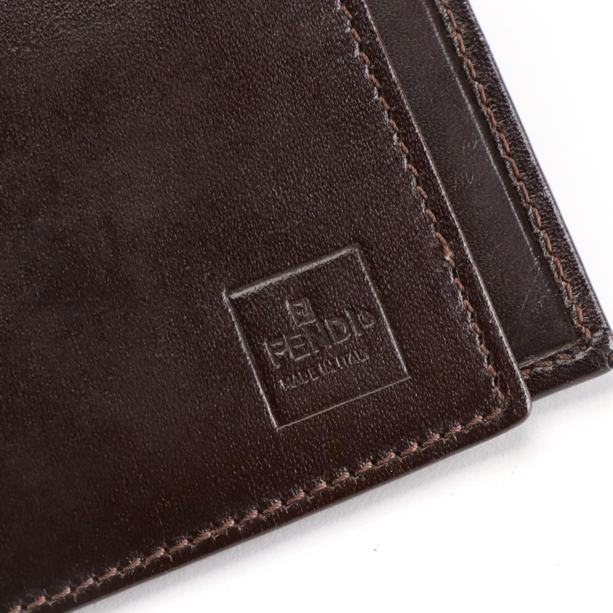 Fendi Trifold Wallet in Tobacco Zucca Canvas and Leather