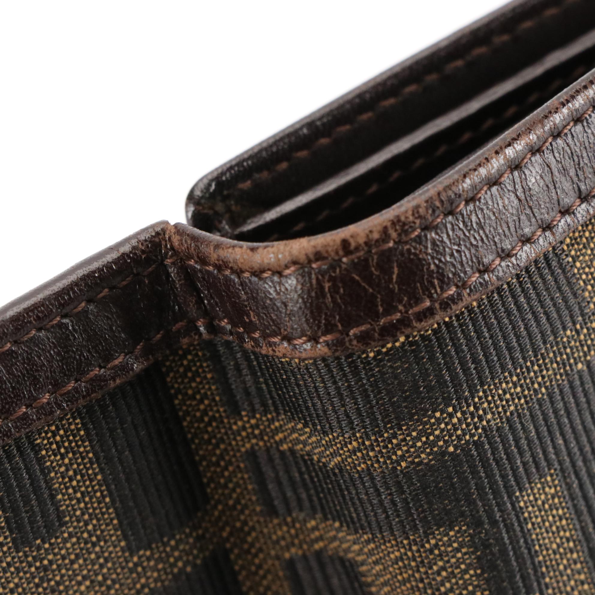 Fendi Trifold Wallet in Tobacco Zucca Canvas and Leather