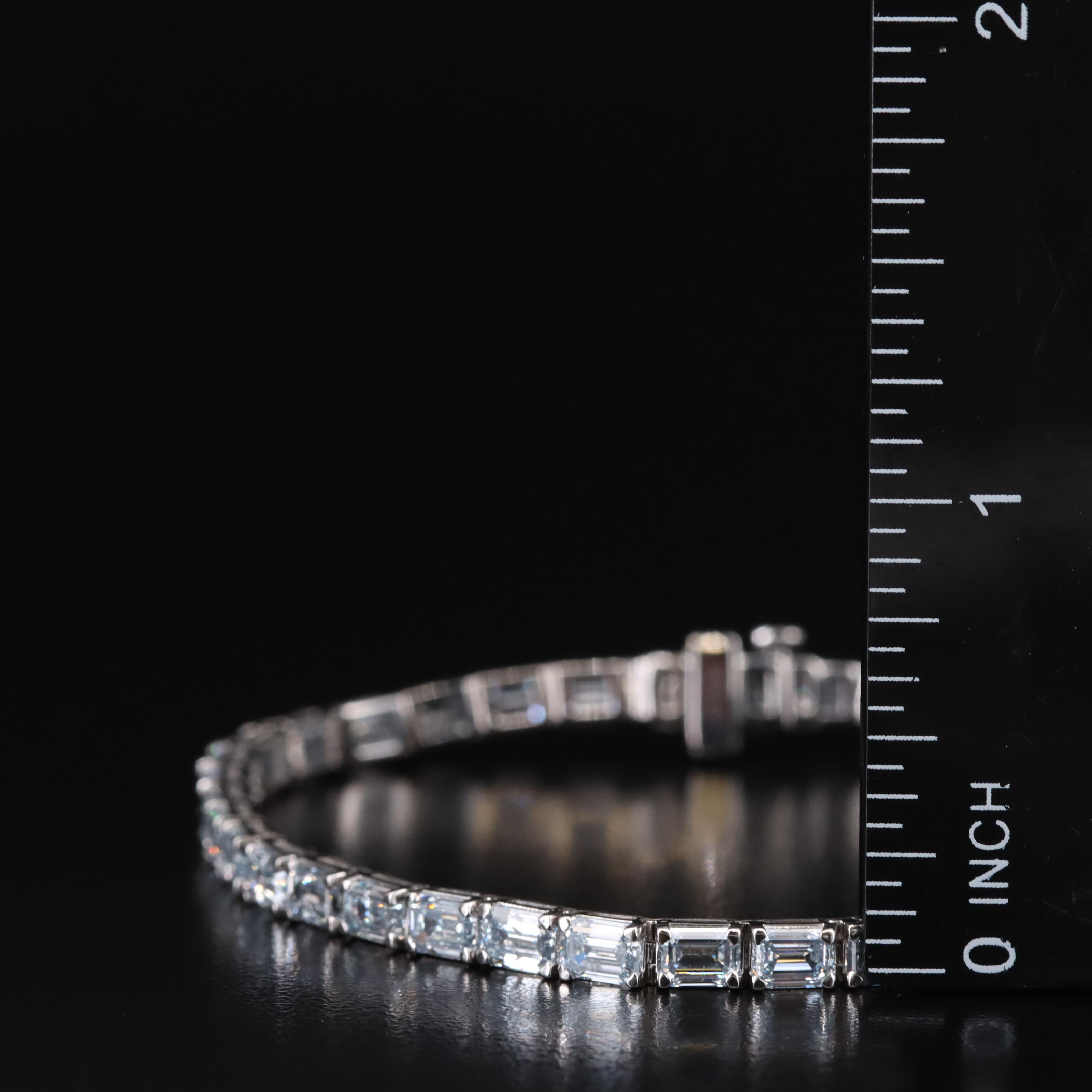 14K 11.50 CTW Fancy Light Blue Lab Grown Diamond Line Bracelet
