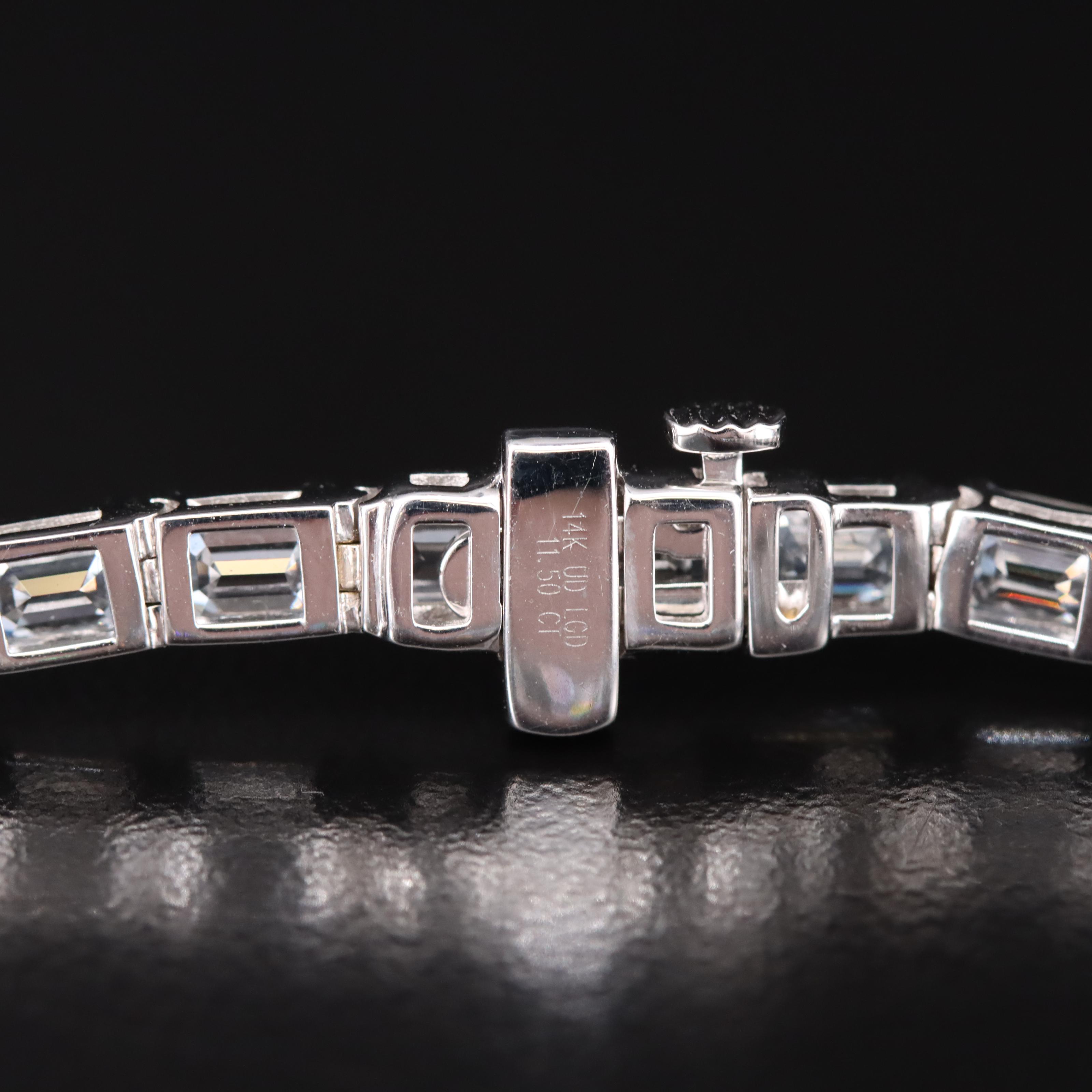 14K 11.50 CTW Fancy Light Blue Lab Grown Diamond Line Bracelet