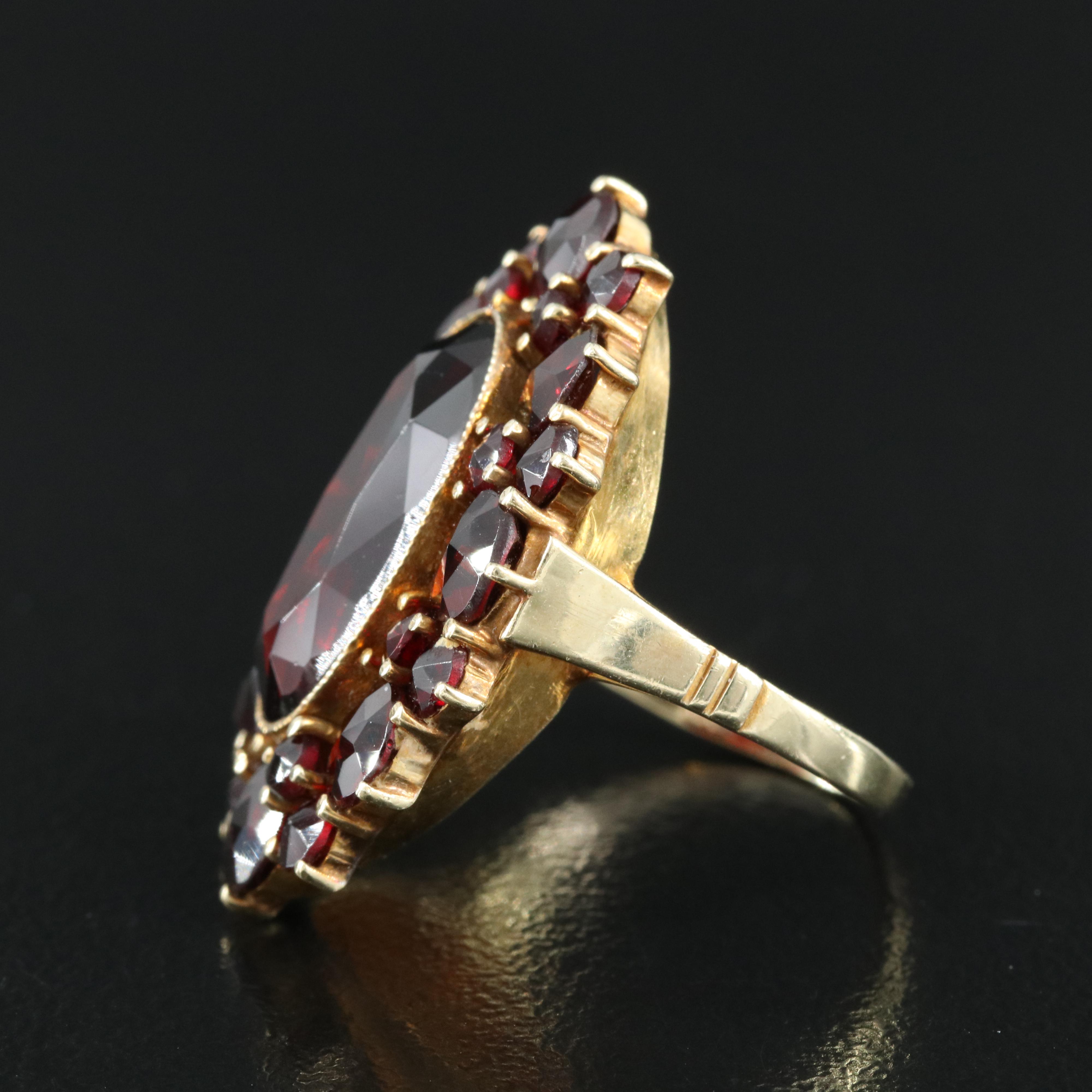 Antique 10K Garnet Ring