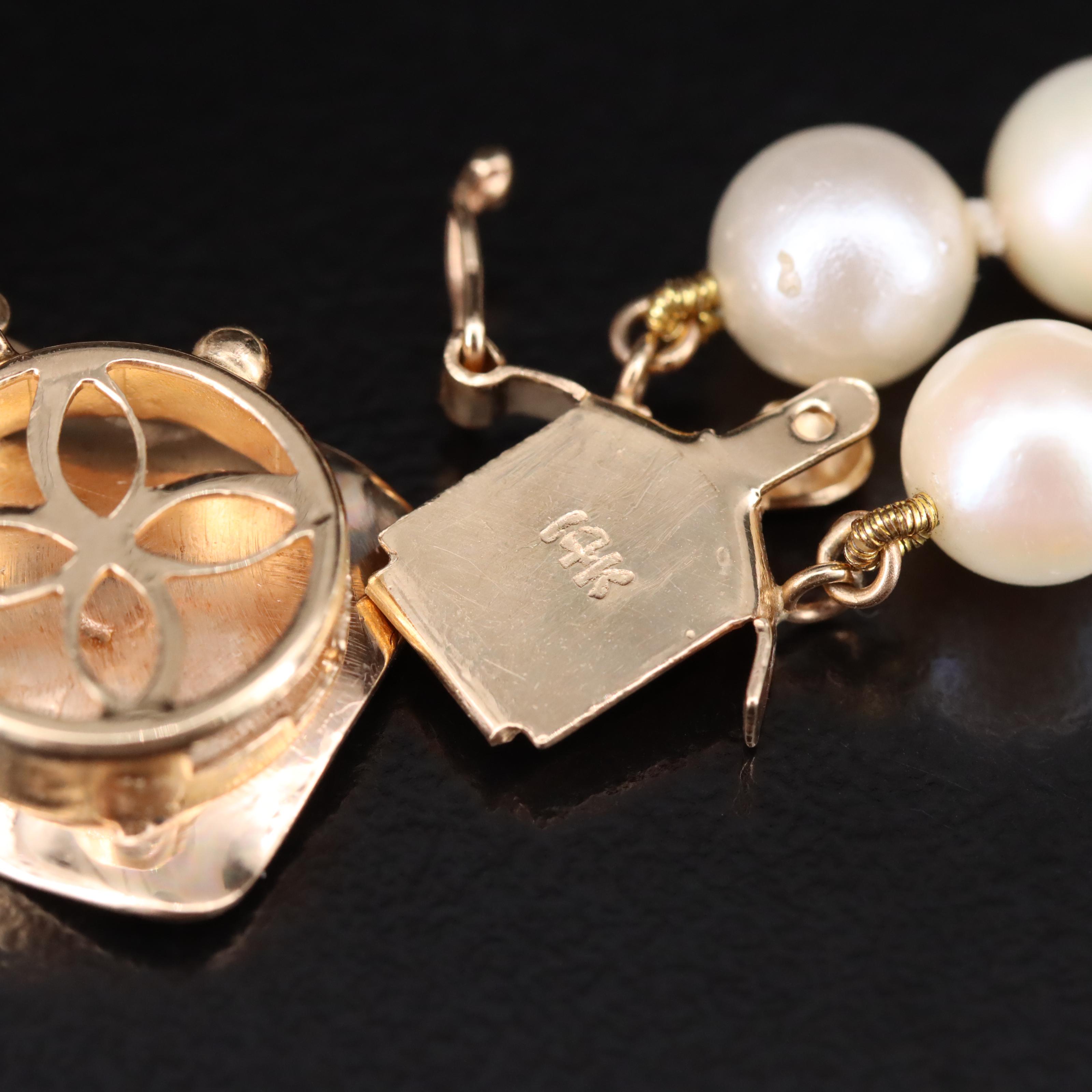 Pearl Double Strand Necklace with 14K Clasp