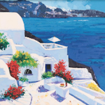 Barbara McCann Embellished Serigraph "The Greek Isles II," 1999