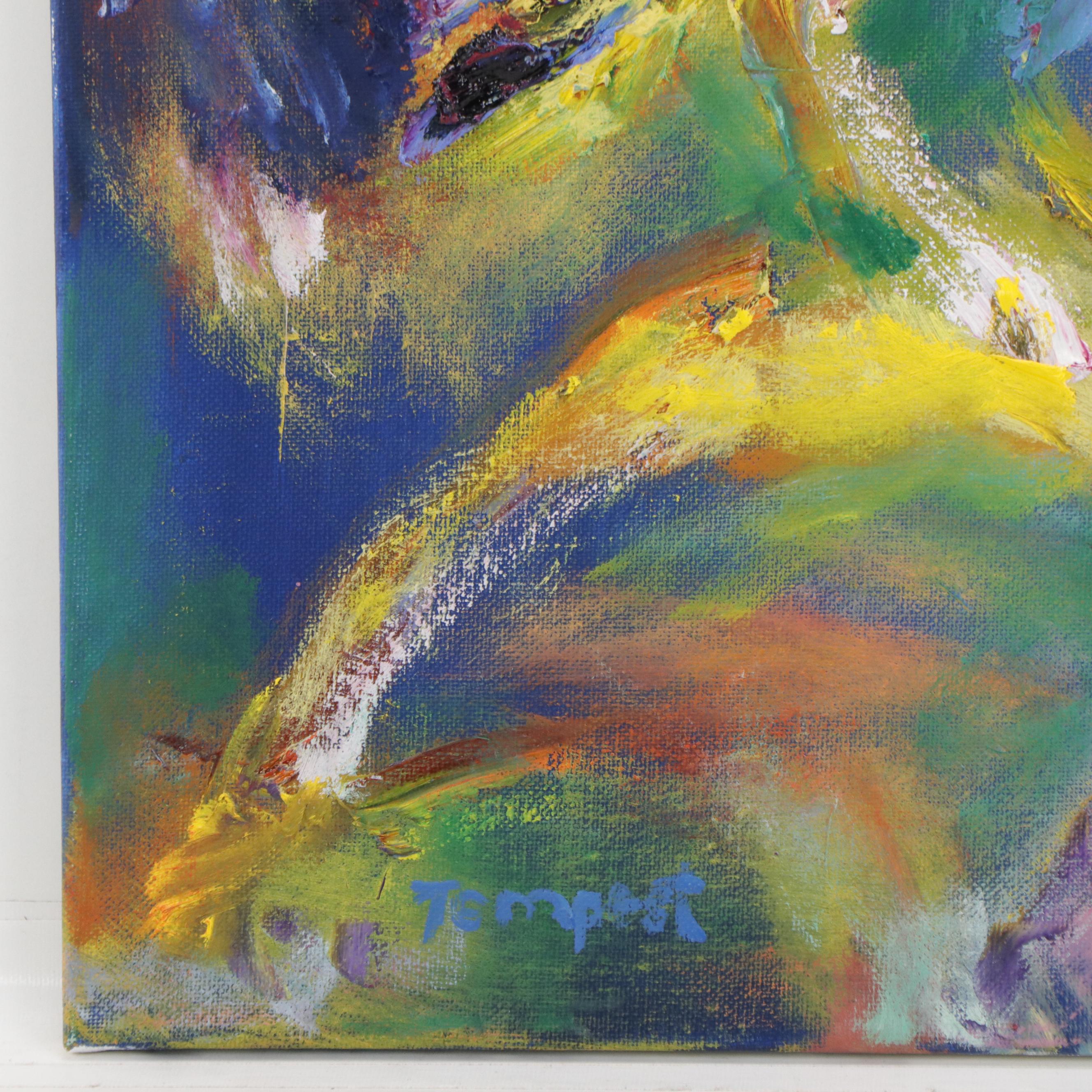 Husidio John Tempest Abstract Oil Painting "Allegory," 2023