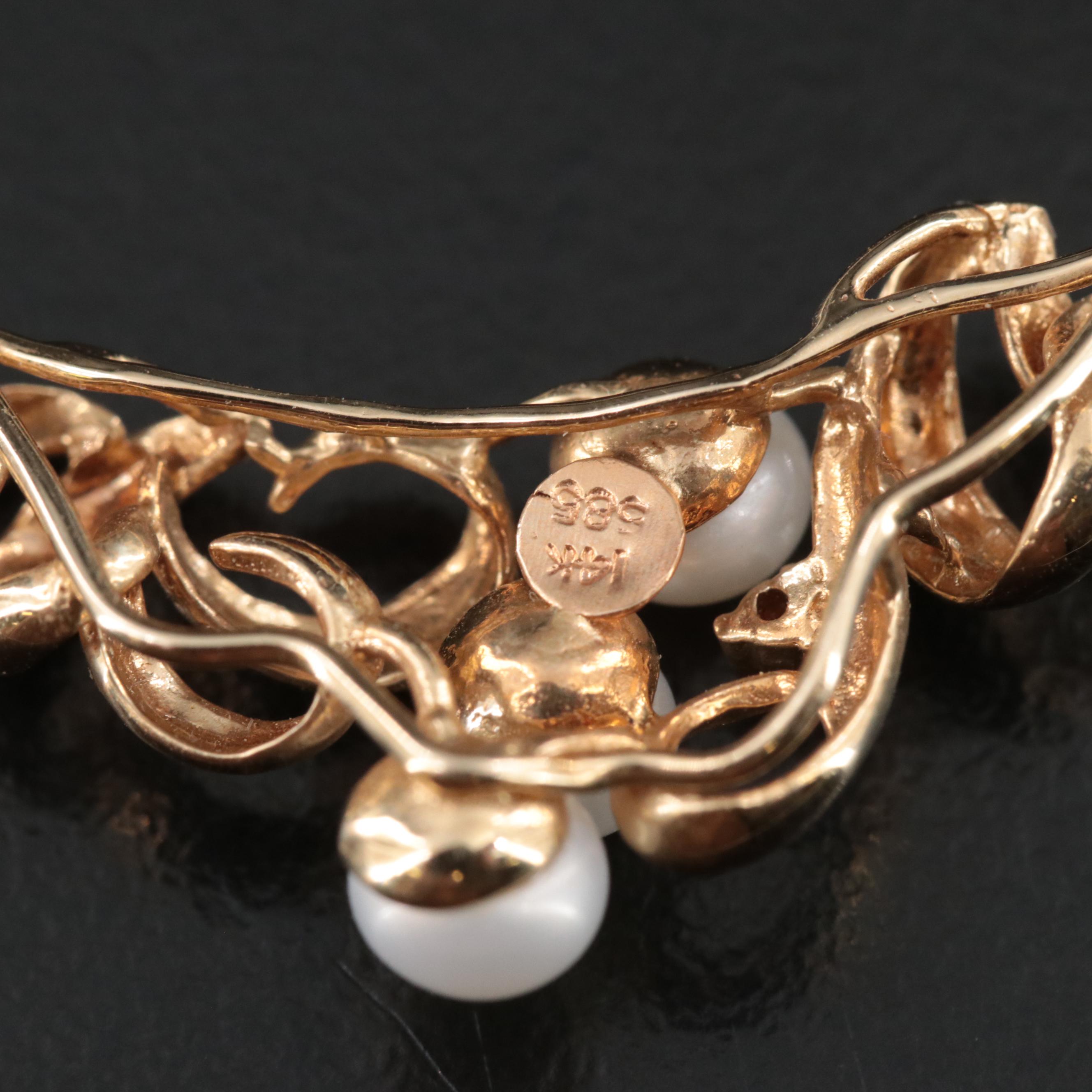 14K Pearl and Diamond Necklace