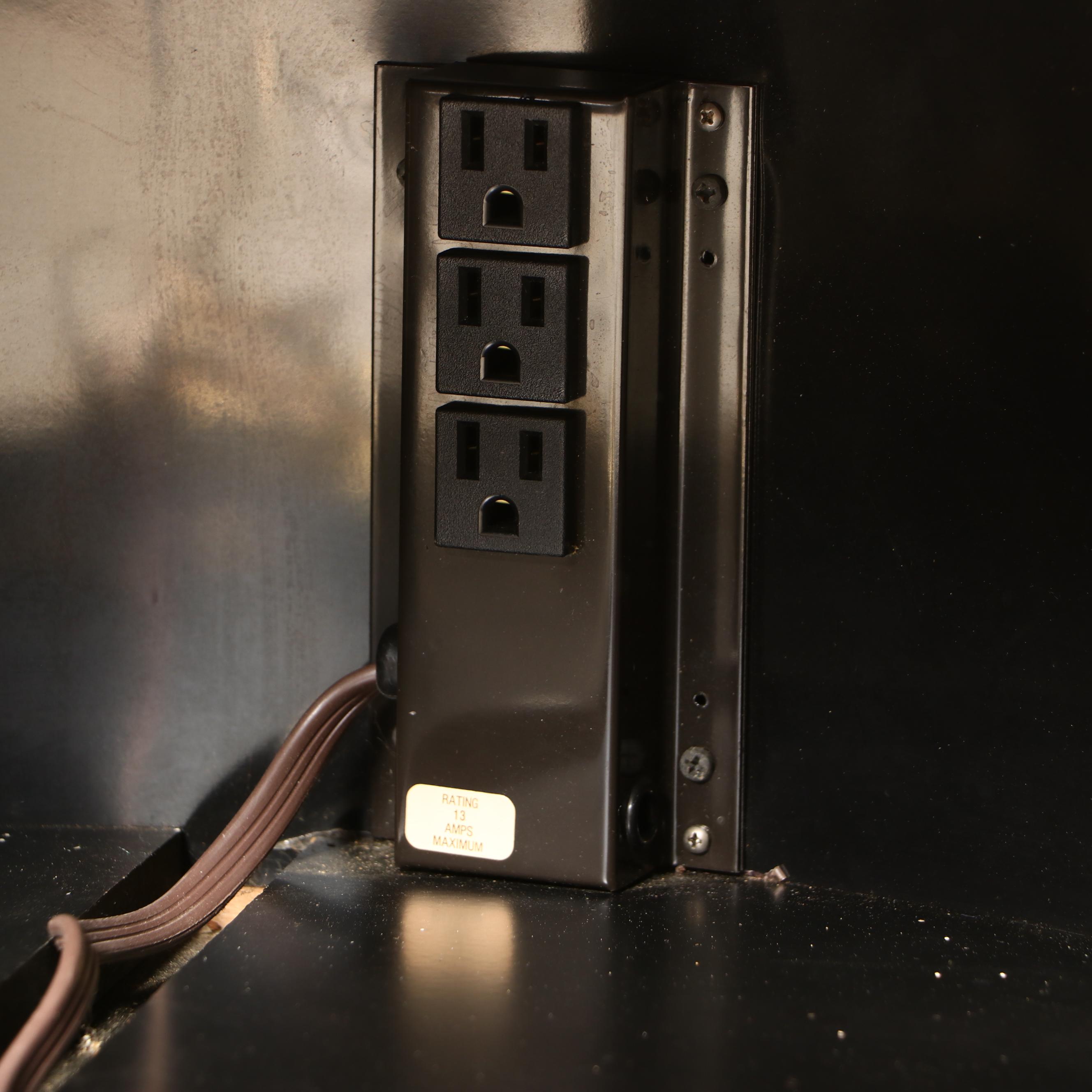 Pearlized Laminate and Black Lacquer Cylindrical Rotating Media Cabinet