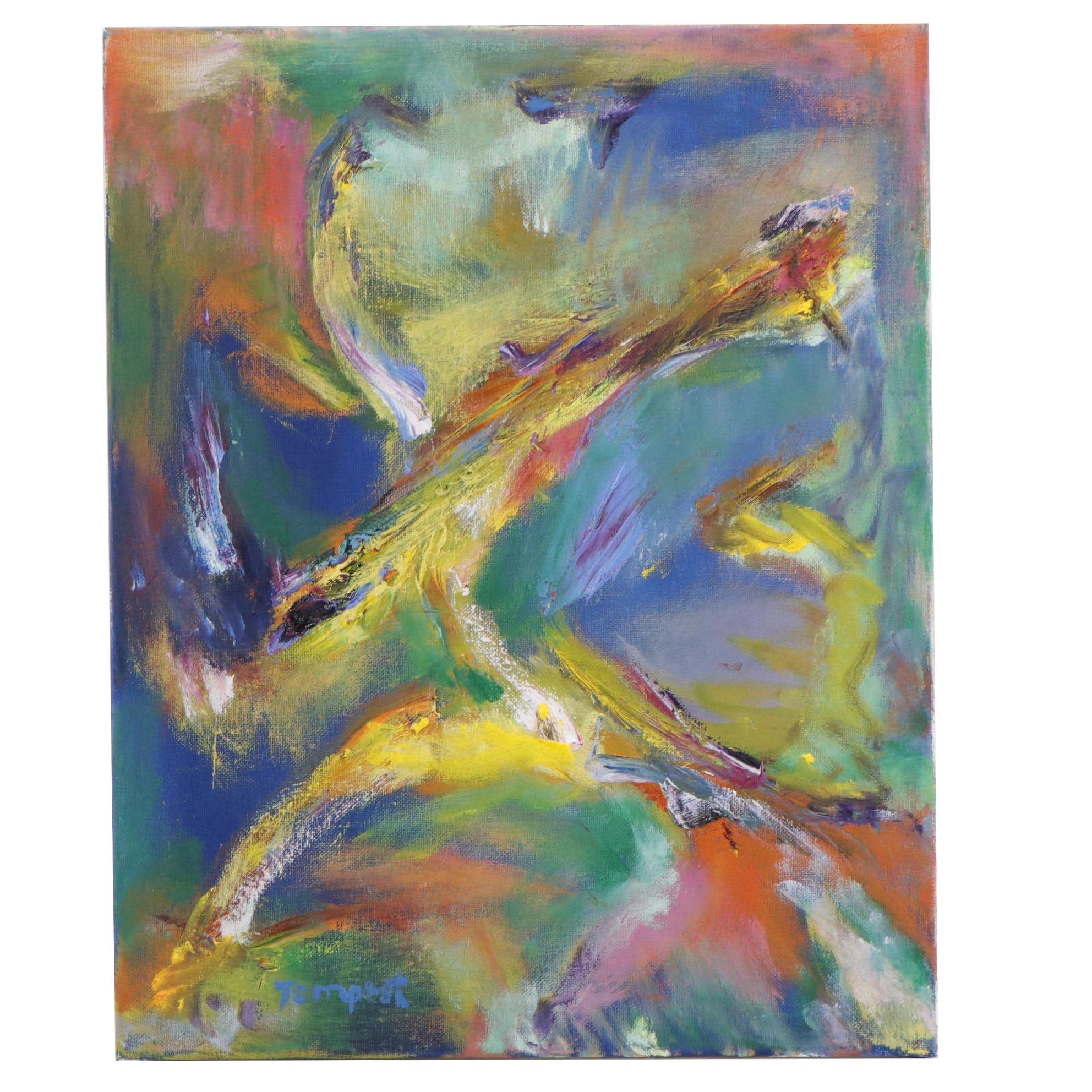 Husidio John Tempest Abstract Oil Painting "Allegory," 2023