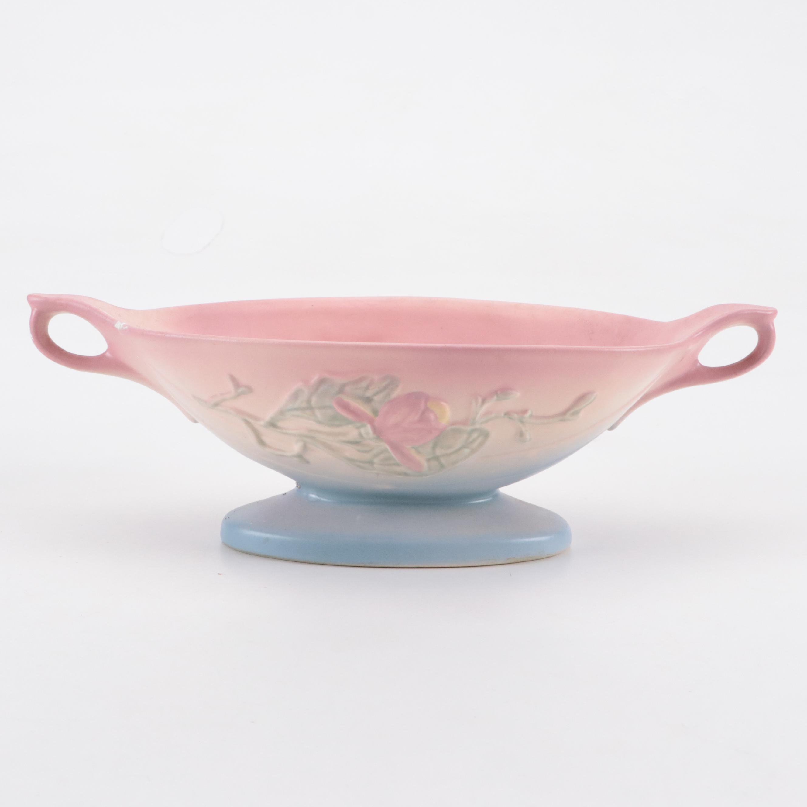 Red Wing Pottery Vase and Candlesticks with Hull Pottery Console Bowl Planter