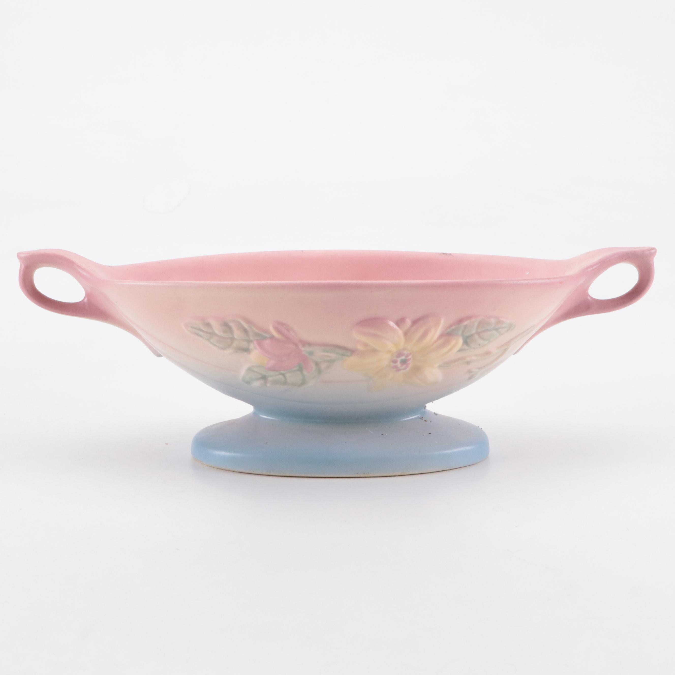 Red Wing Pottery Vase and Candlesticks with Hull Pottery Console Bowl Planter