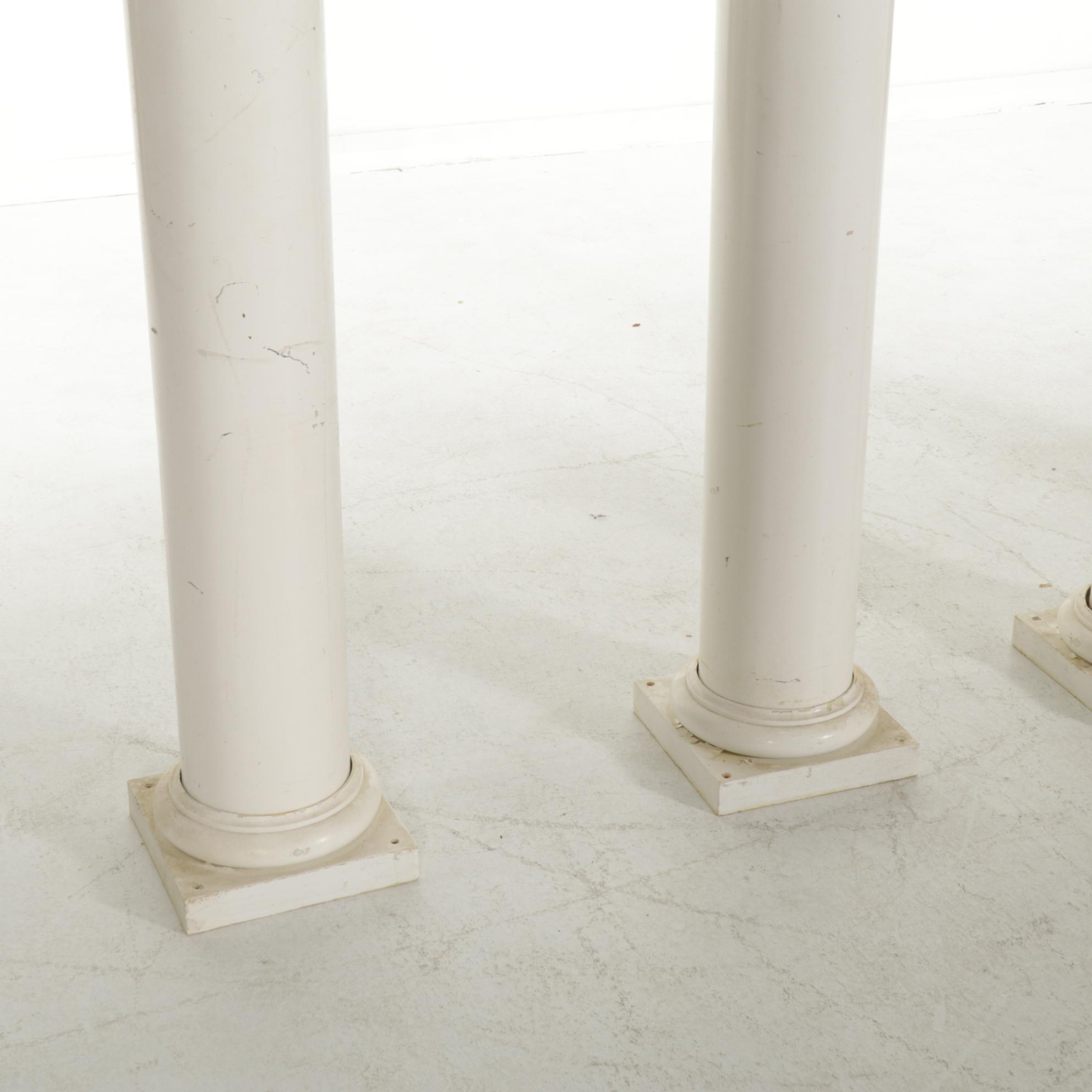 Four Neoclassical Style White Cast Composite Columns