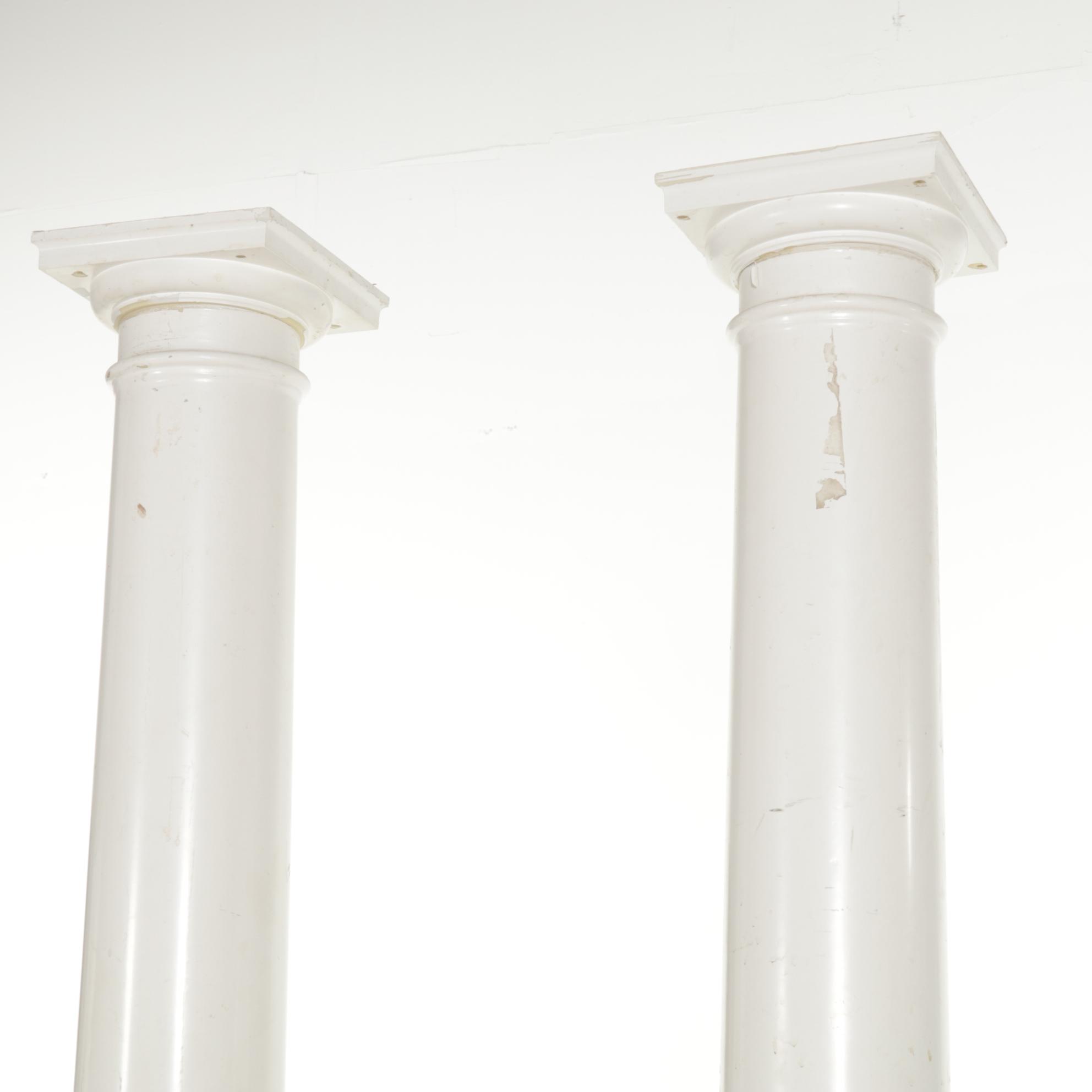 Four Neoclassical Style White Cast Composite Columns