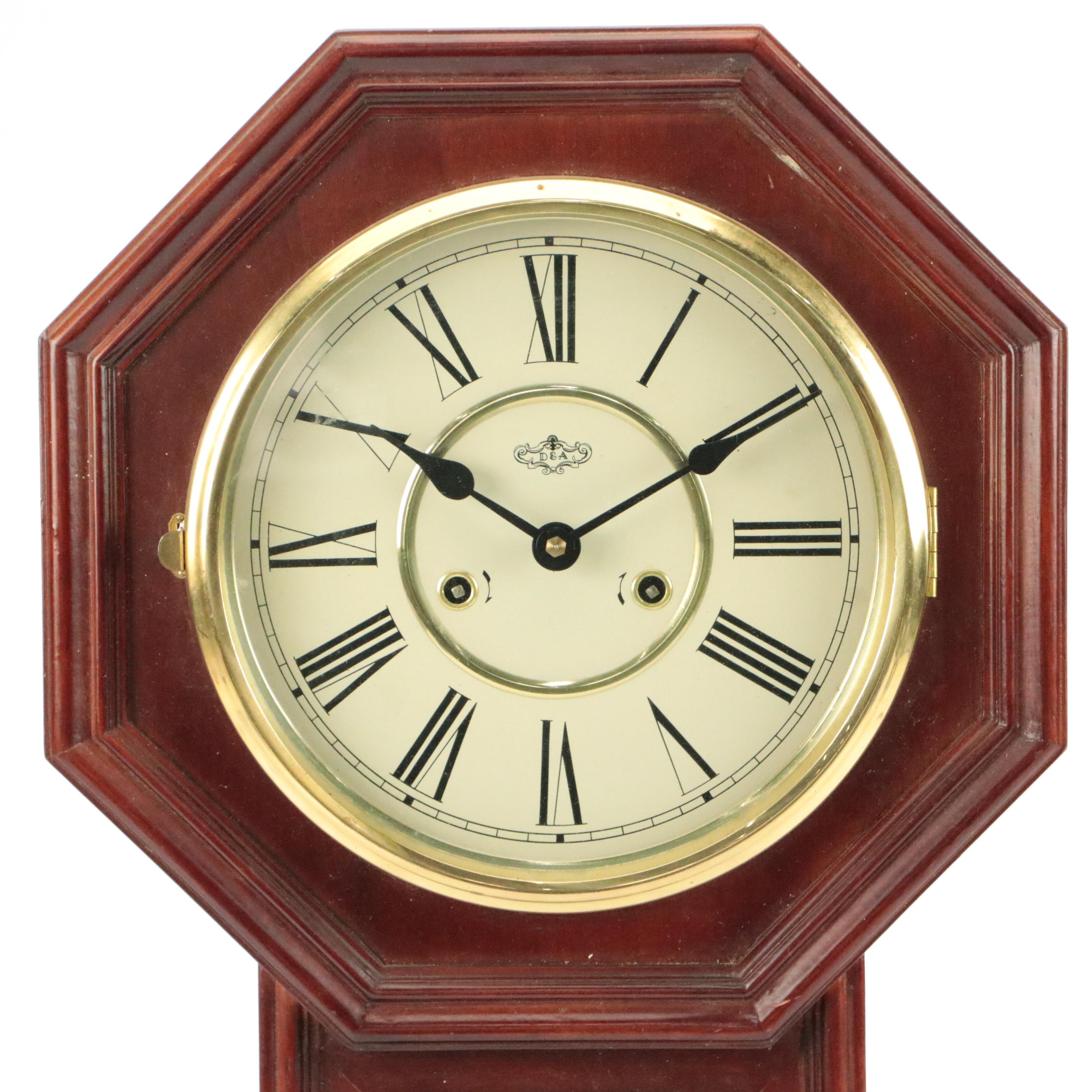 D & A Korean Wooden Regulator Wall Clock, Late 20th Century EBTH