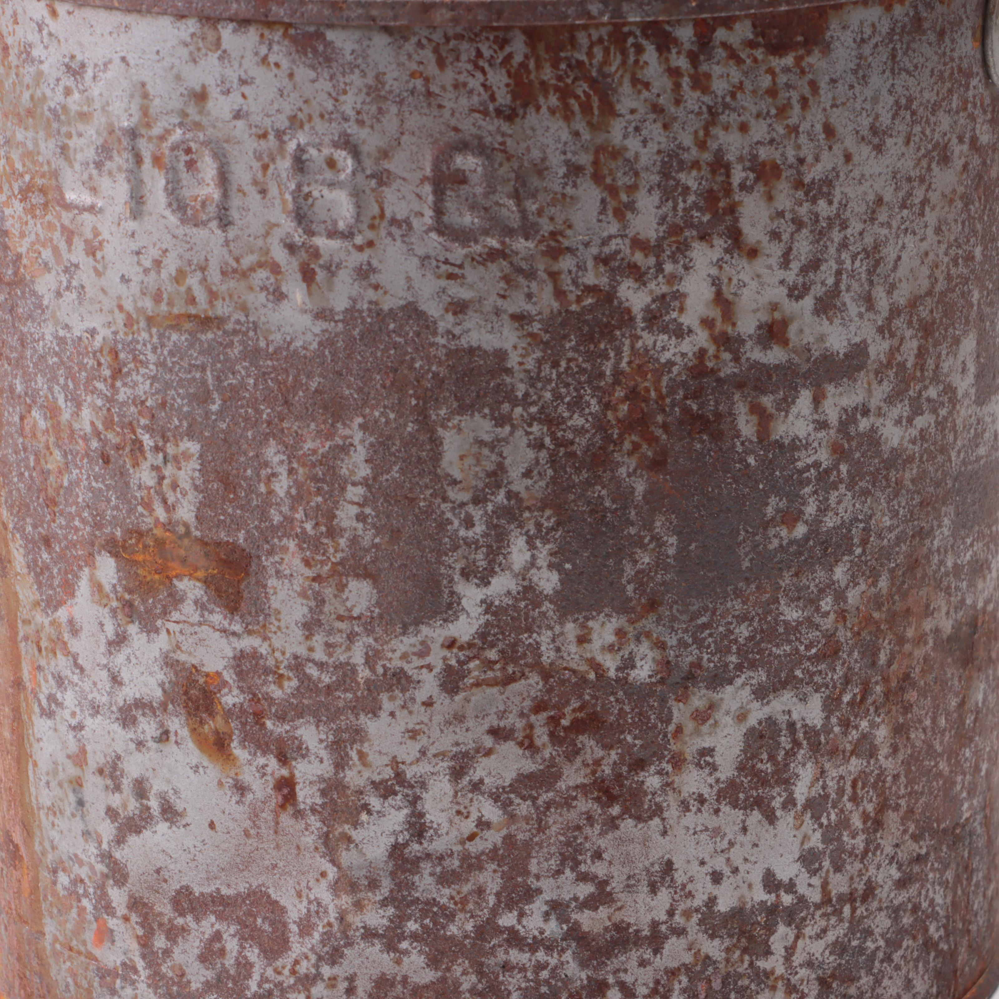 Galvanized Milk Can with Sucher's Victory Brand Pure Lard Bucket and Shaker